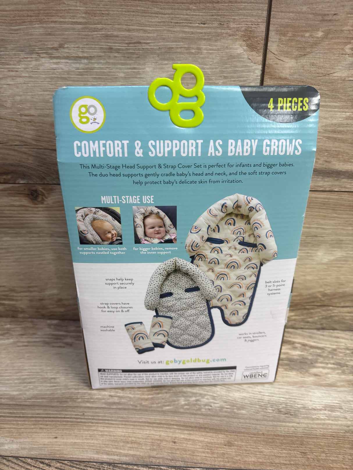 NEW GoldBug Duo Car Seat Head Support and Strap Cover