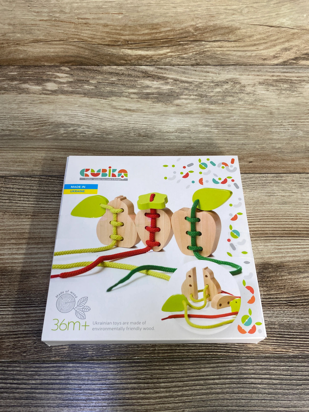 NEW Cubika Wooden Lacing Fruit Set