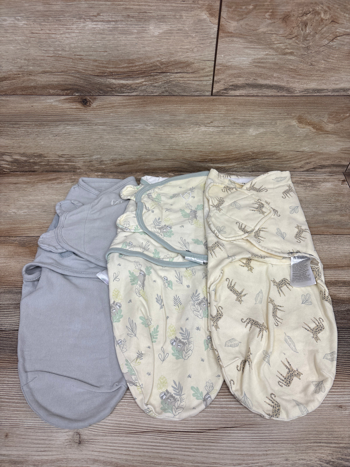 SwaddleMe by Ingenuity 3pk Swaddle Wraps Pale Yellow sz 0-3m