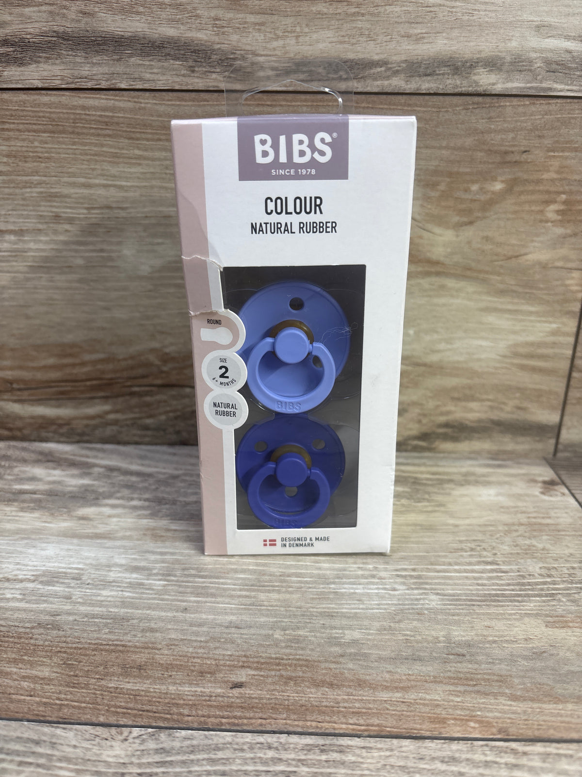 NEW Bibs Colour Natural Rubber 2pk Pacifiers Blue Size 2 6m+