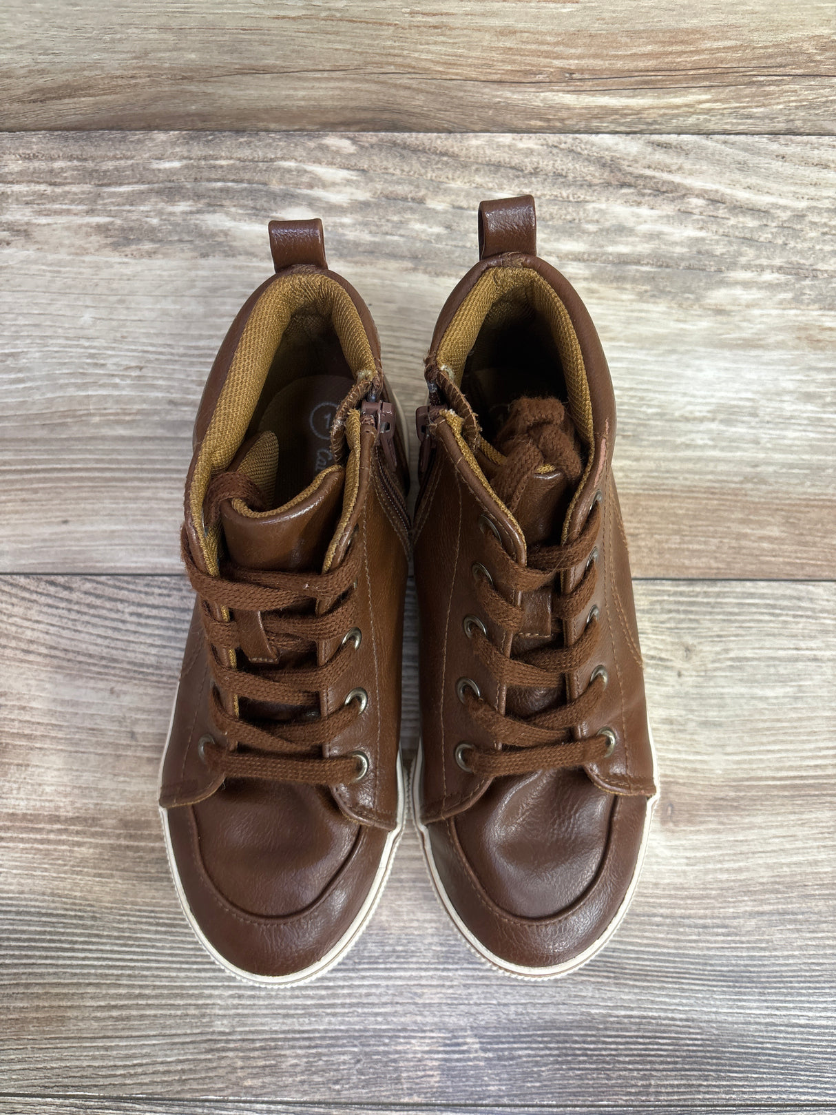 Cat & Jack Florian Mid-Top Sneakers Brown sz 1Y
