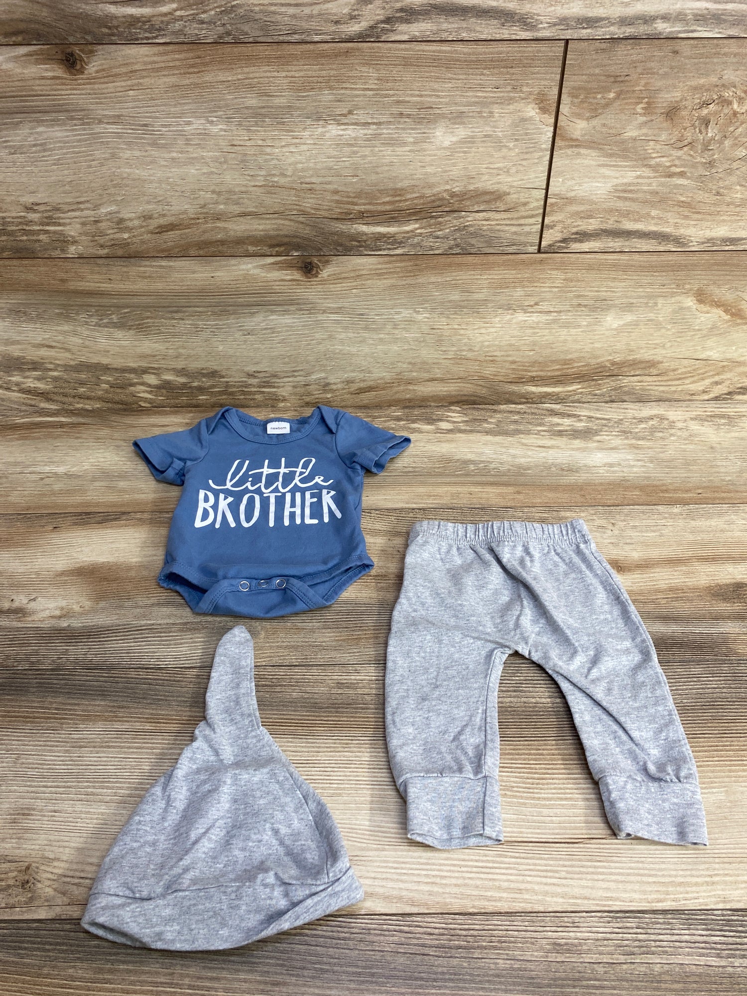 3pc Little Brother Bodysuit & Pants Set Blue sz Newborn