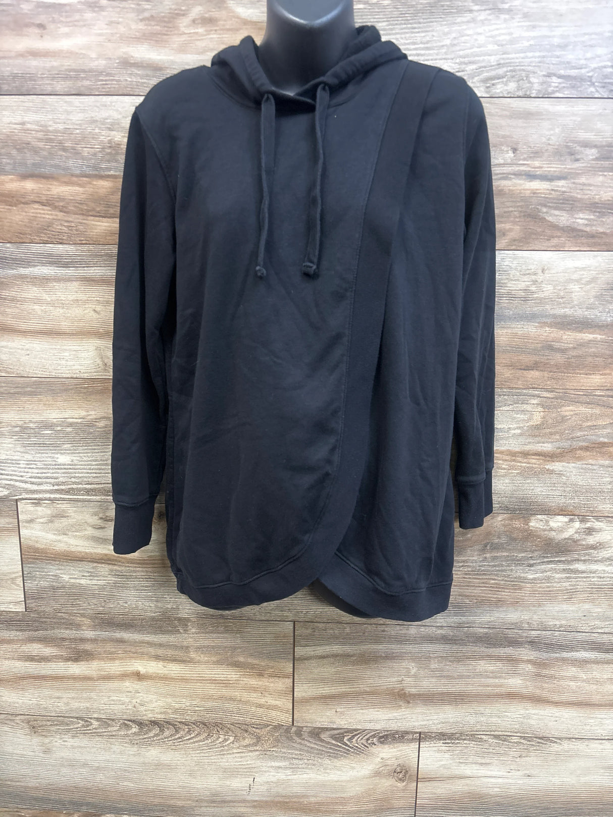 Old Navy Maternity Cross-Front Nursing Pullover Hoodie Black sz Medium