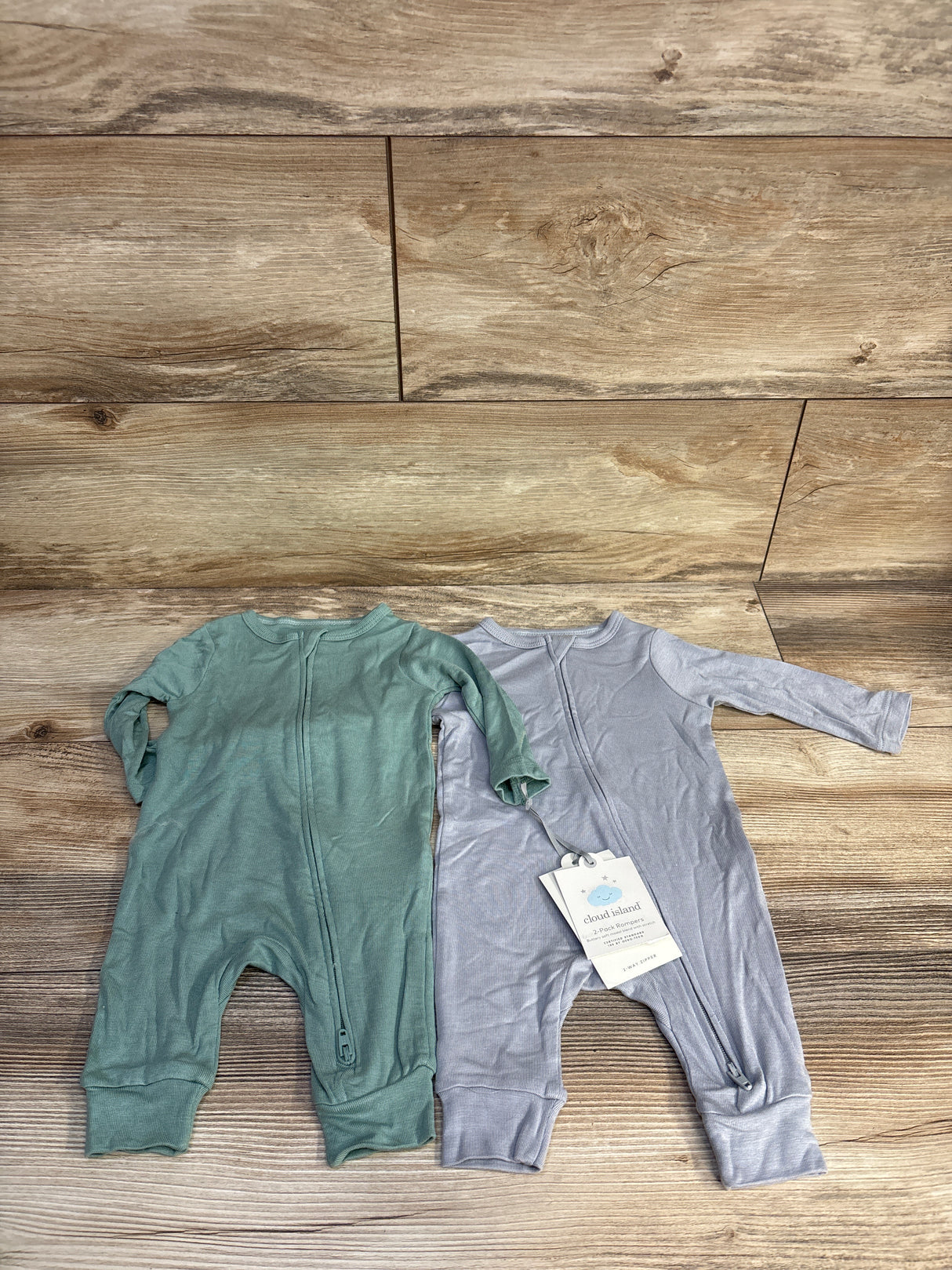 NEW Cloud Island 2pk So Very Soft Modal Blend Sleepers Grey/Green sz 0-3m