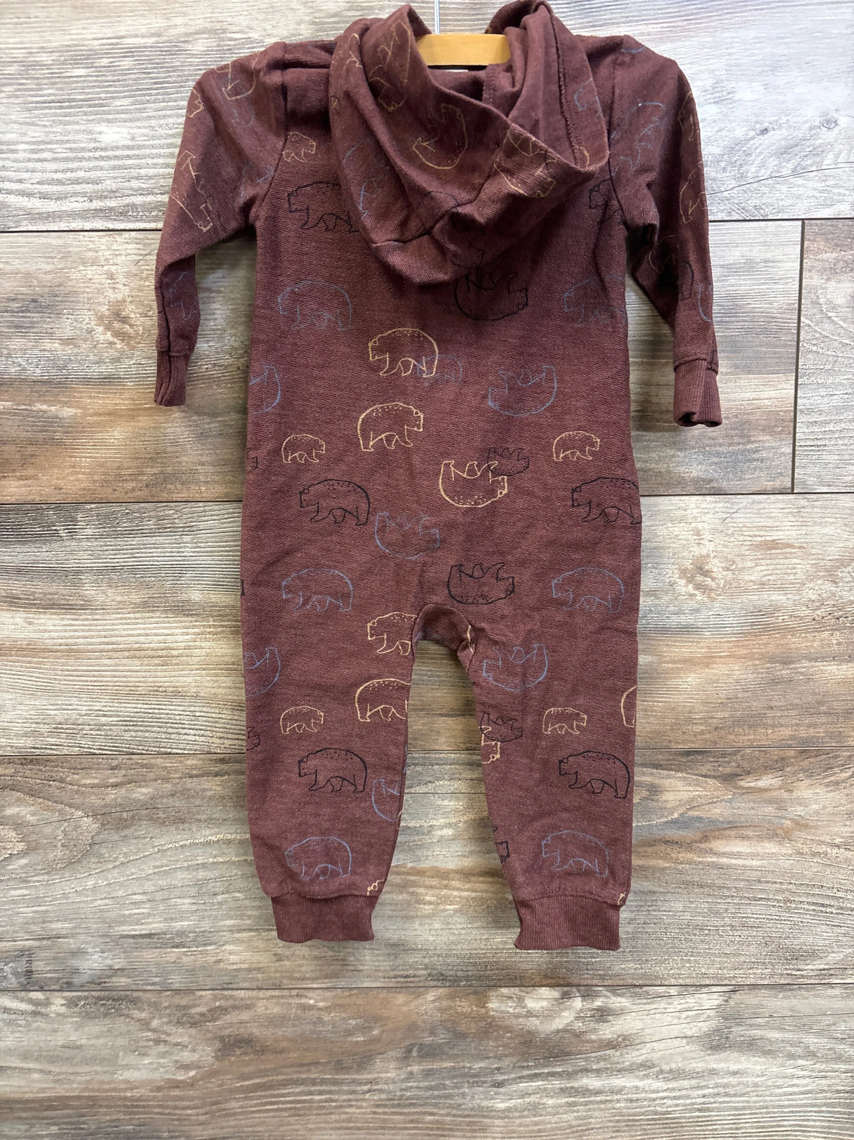 Carter's Full Zip Hooded Coverall Brown sz 18m