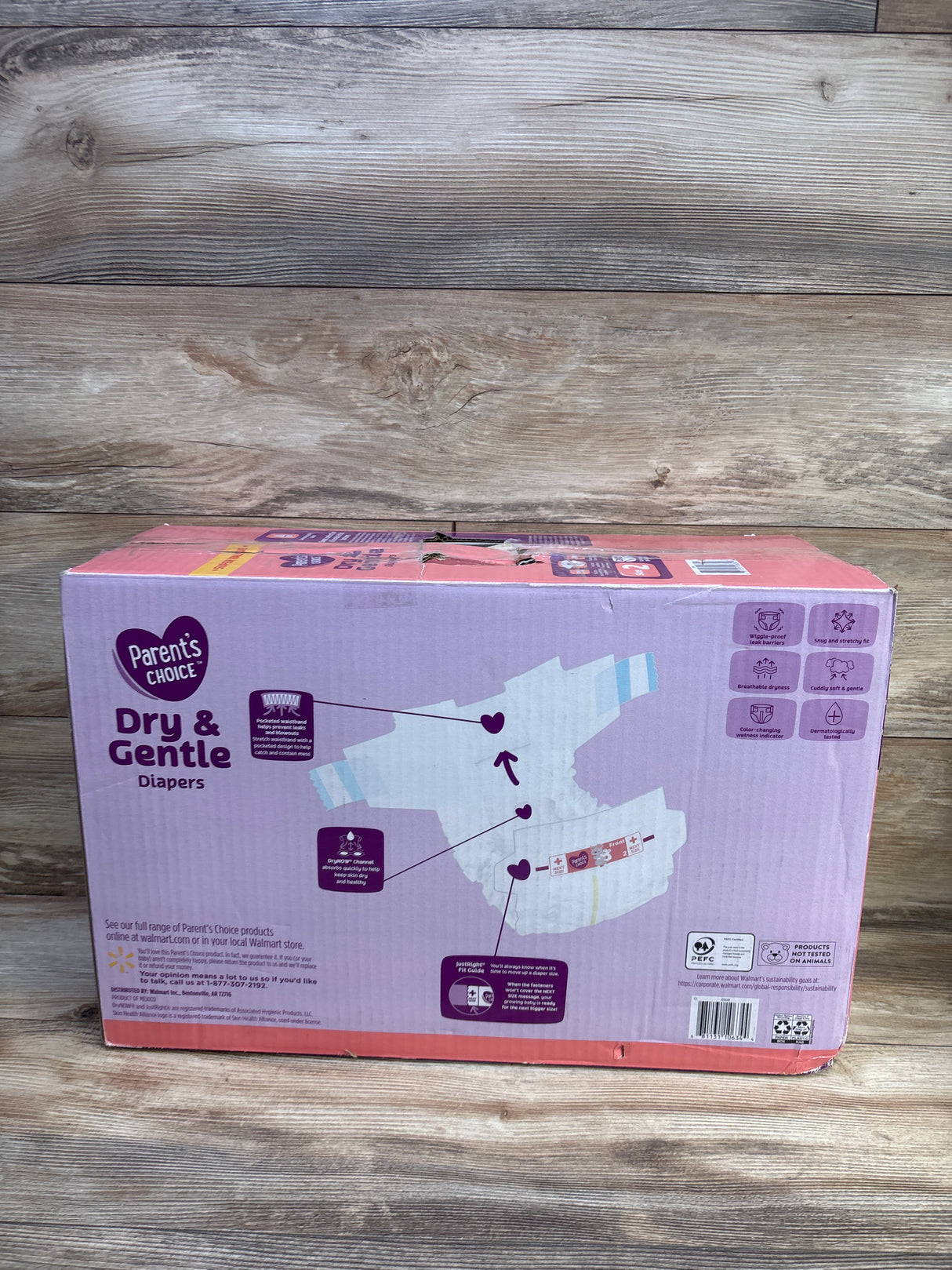NEW Parent's Choice Dry & Gentle Diapers Size 2 240ct.