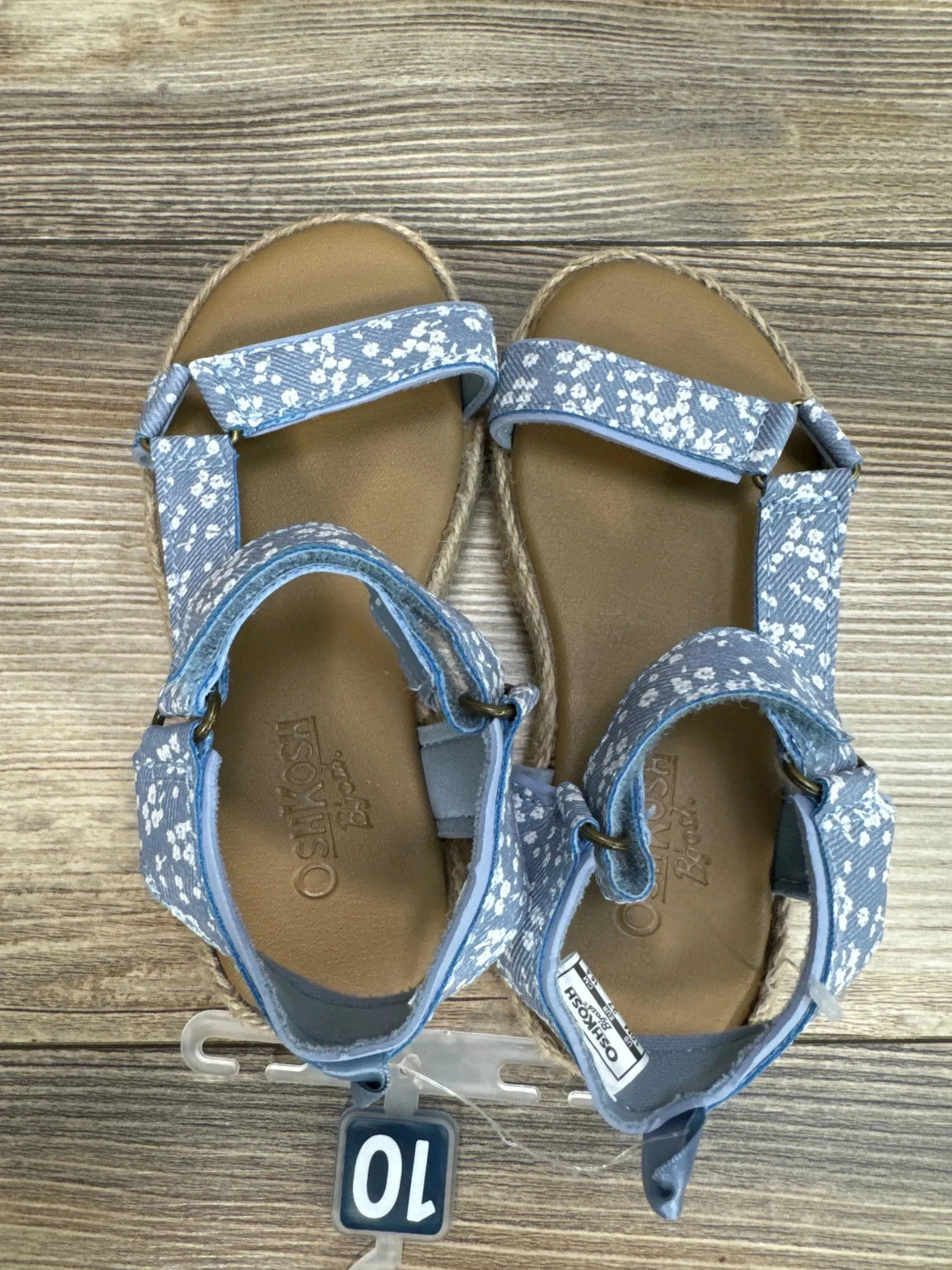 NWOT OshKosh Chambray Floral Espadrille Sandals Blue sz 10c - Me n Mommy To Be