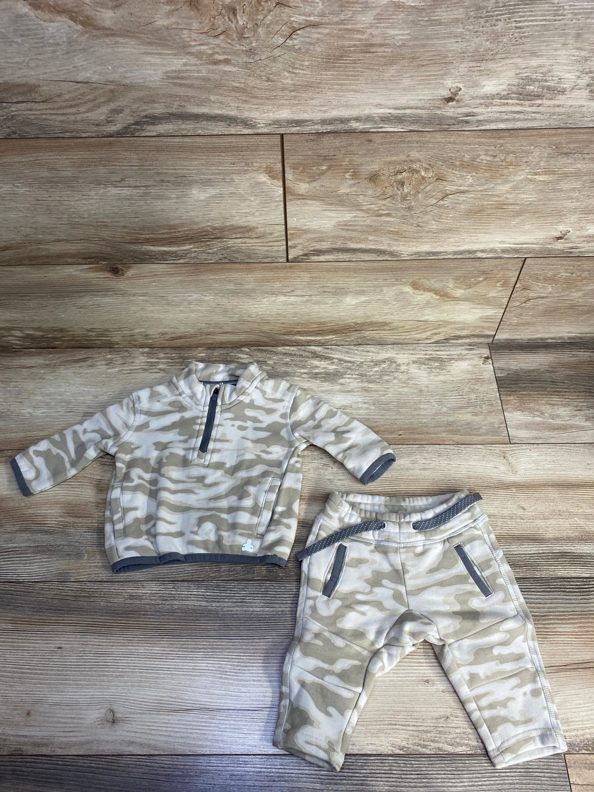 Gap Fit 2pc 1/4 Zip Sweatshirt & Joggers Set Cream sz 3-6m