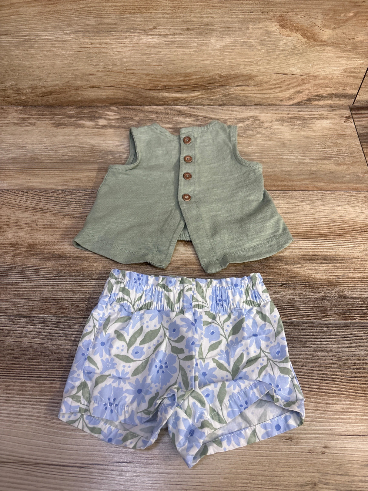 Just One You 2pc Shirt & Shorts Set Sage sz 3m