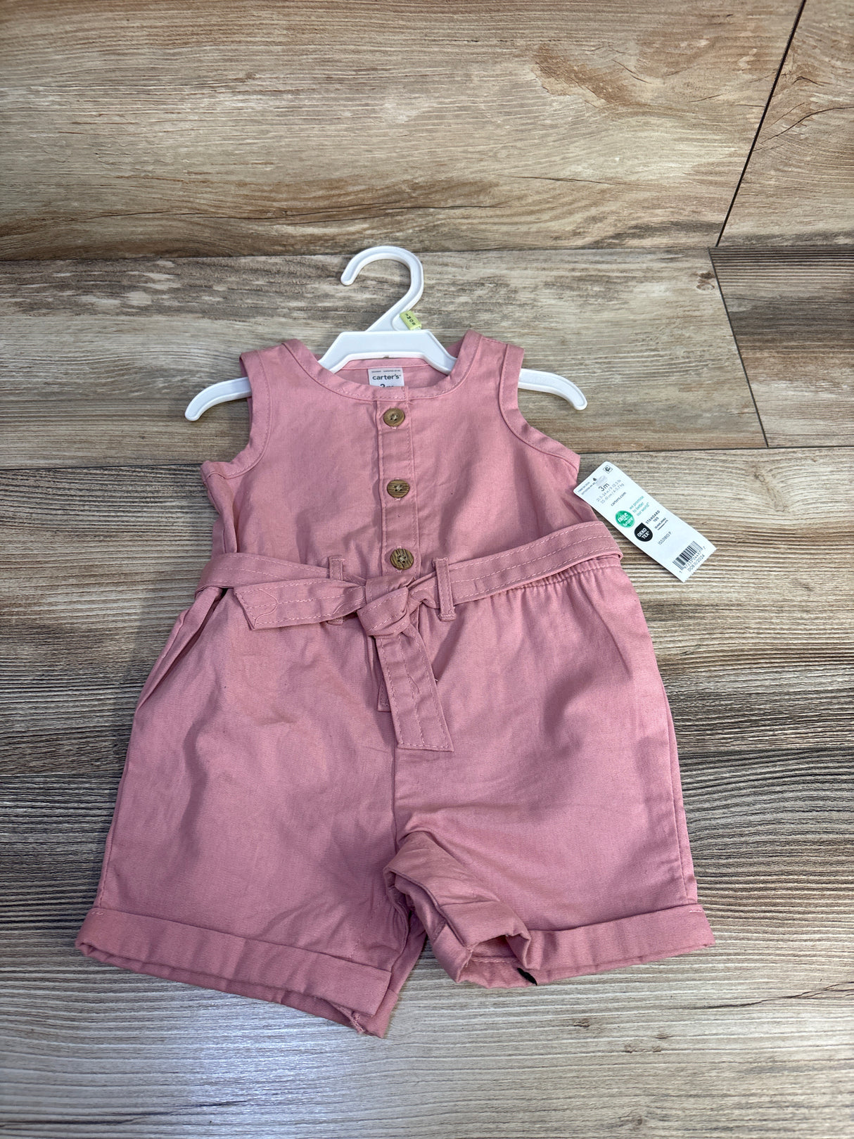 NEW Carters Henley Shortie Romper Pink sz 3m