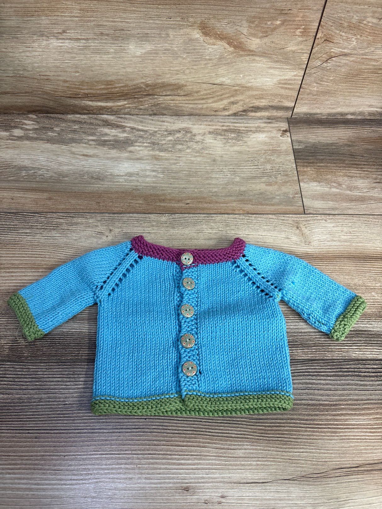 Handmade Sweater Cardigan Light Blue sz Newborn