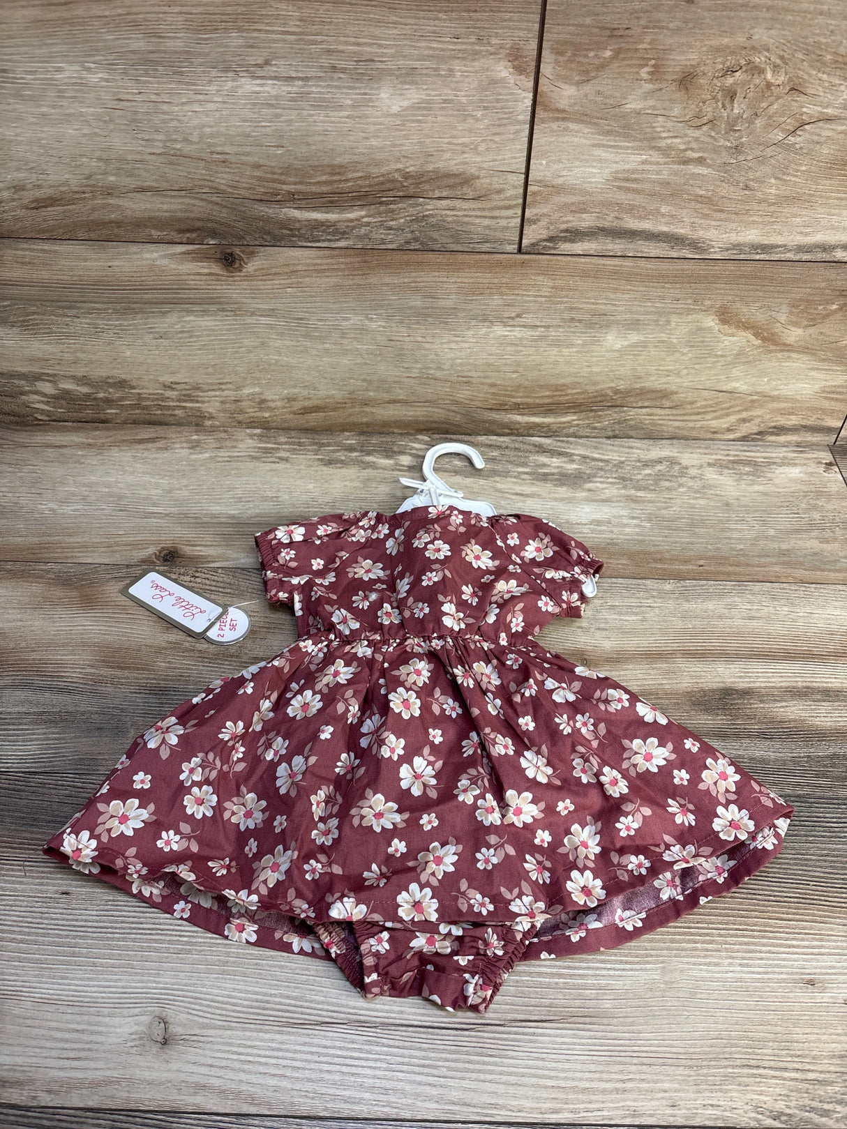 NEW Little Lass 2pc Floral Dress & Bloomers sz 3m - Me n Mommy To Be