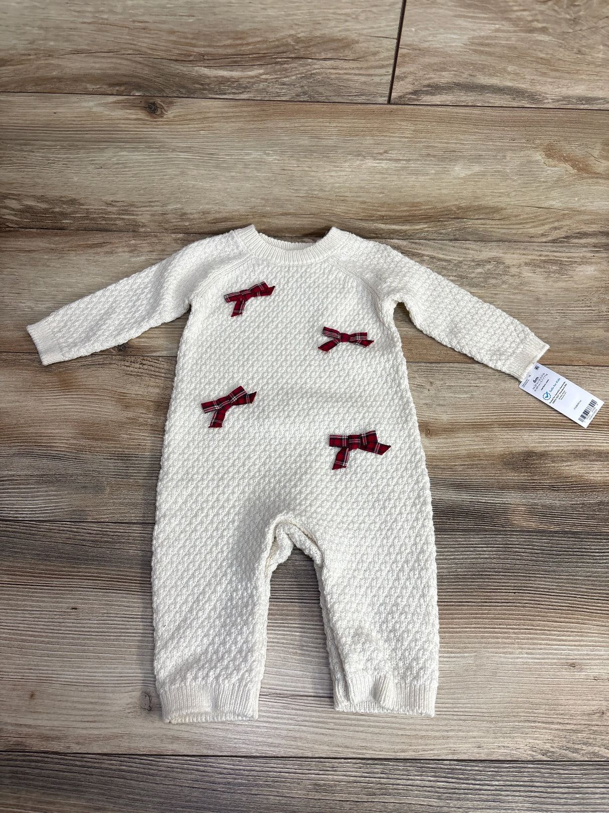 NEW Carter's Chunky Knit Bow Coverall Ivory sz 6m