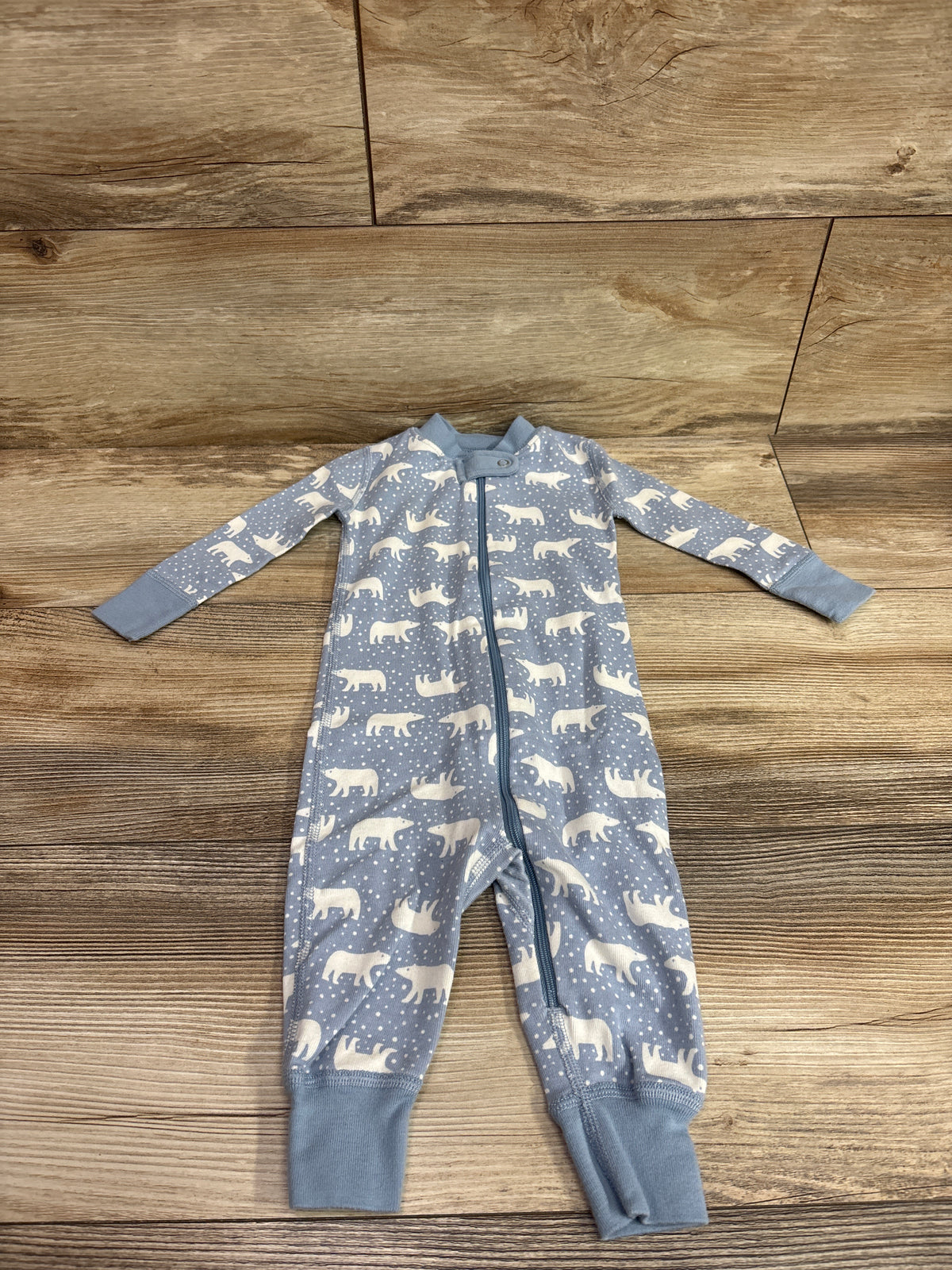 Hanna Andersson Polar Bear Footless Sleeper Blue sz 6-12m