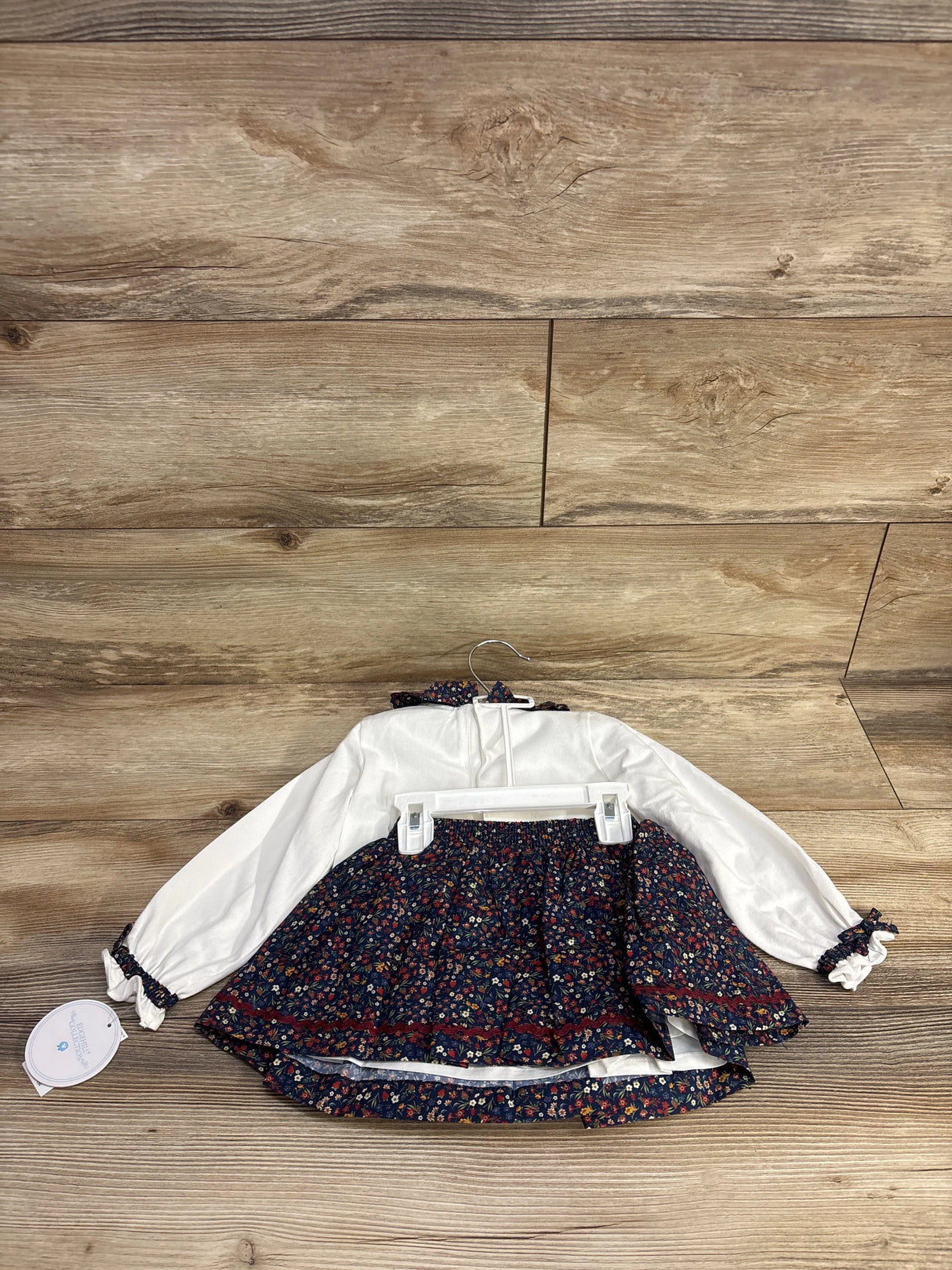 NEW Edgehill Collection Navy Floral Bodysuit & Skirt Set sz 18m