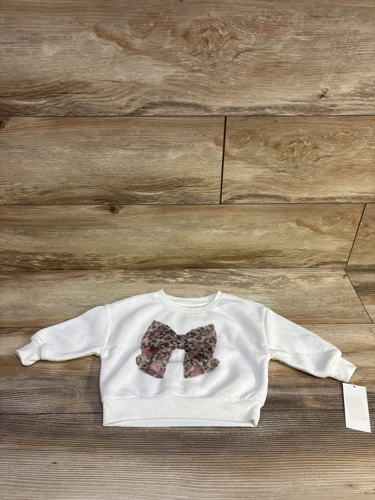 NEW Disney Junior Minnie Mouse Bow Sweatshirt White sz 12m