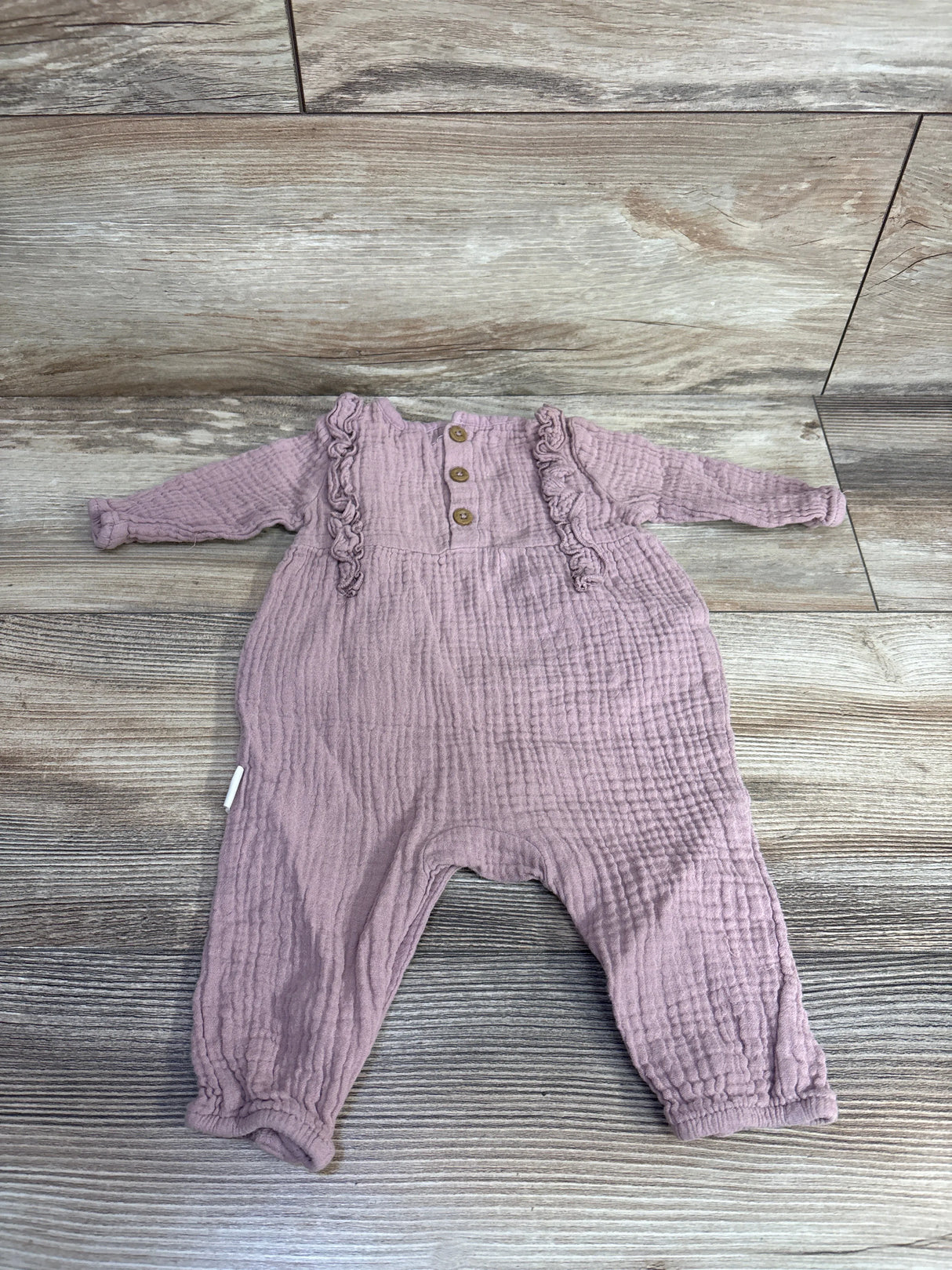 Rabbit + Bear Muslin Coverall Pink sz 0-3m