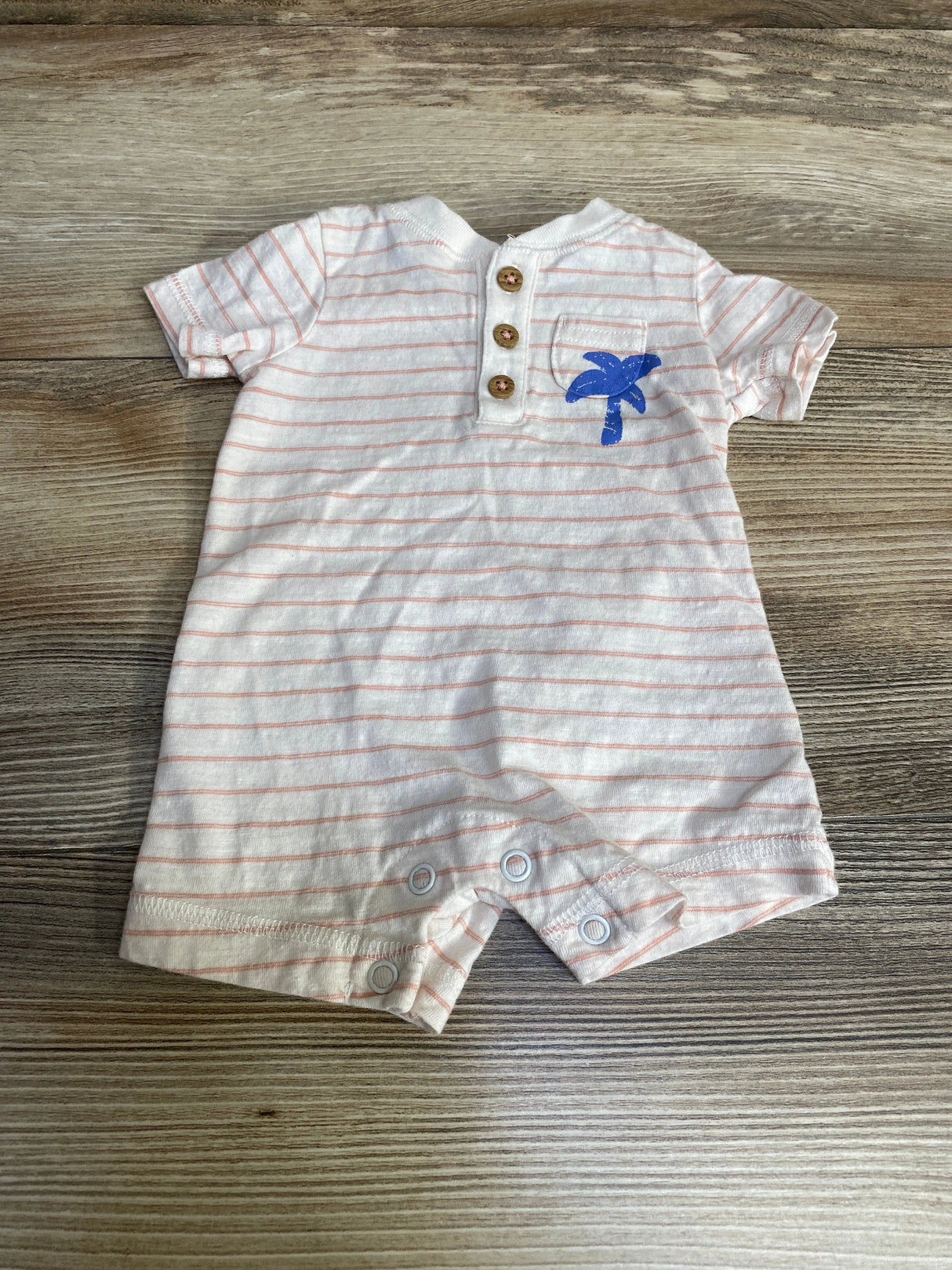 Carter's Striped Henley Romper White sz Newborn - Me n Mommy To Be