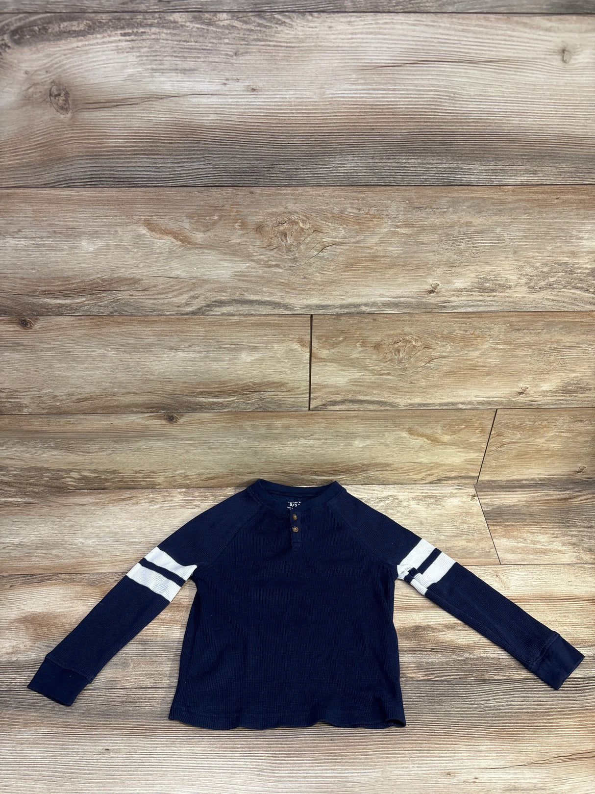Carter's Waffle Knit Henley Shirt Navy sz 5T