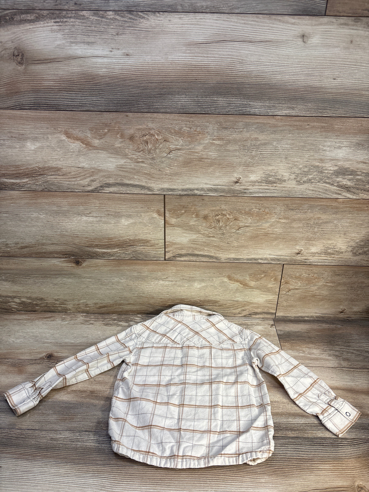 Little Co Button-Up Flannel Beige sz 3T