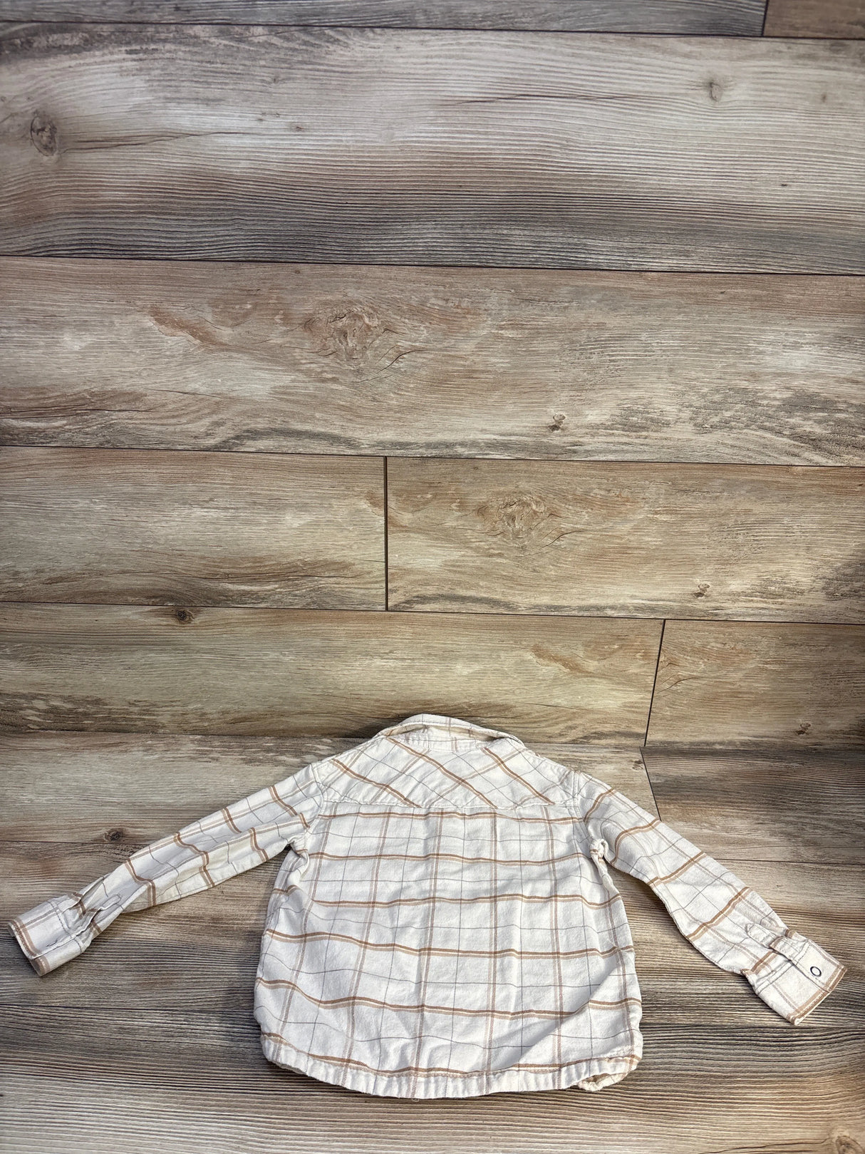 Little Co Button-Up Flannel Beige sz 3T