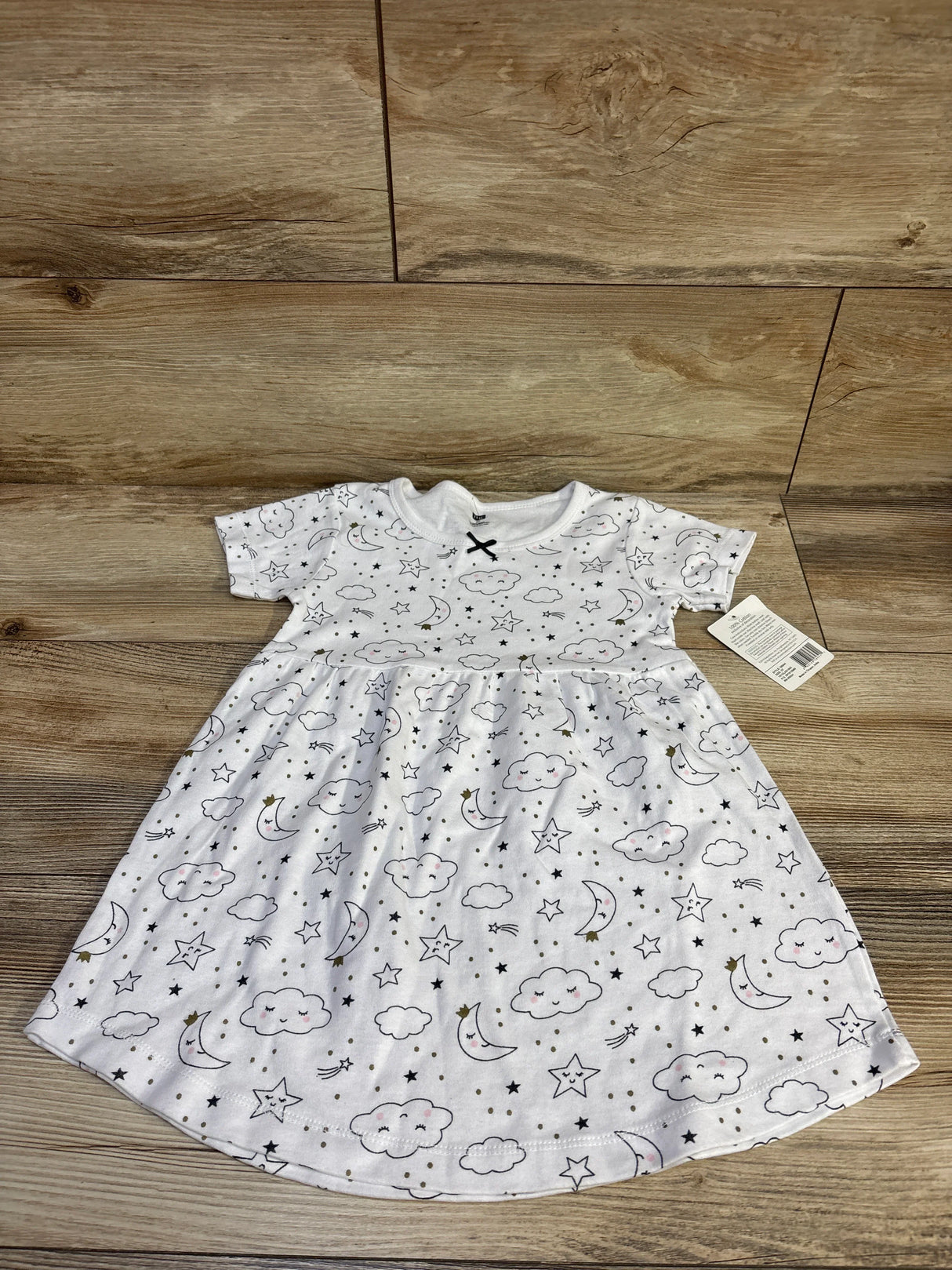 NEW Hudson Baby Cloud and Moon Print Dress White sz 3T
