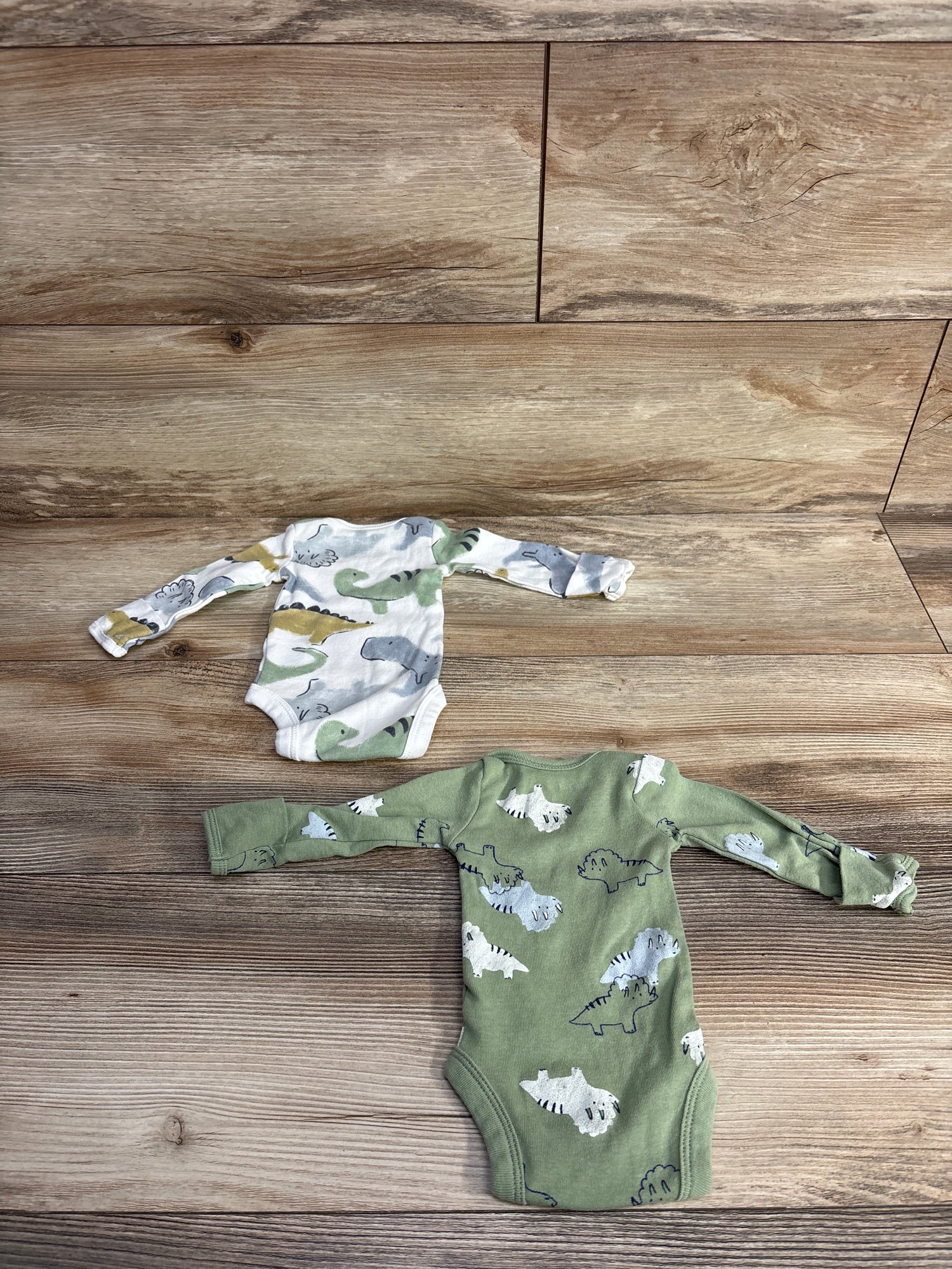 Carter's 2pk Dinosaur Bodysuit Set Sage sz Preemie