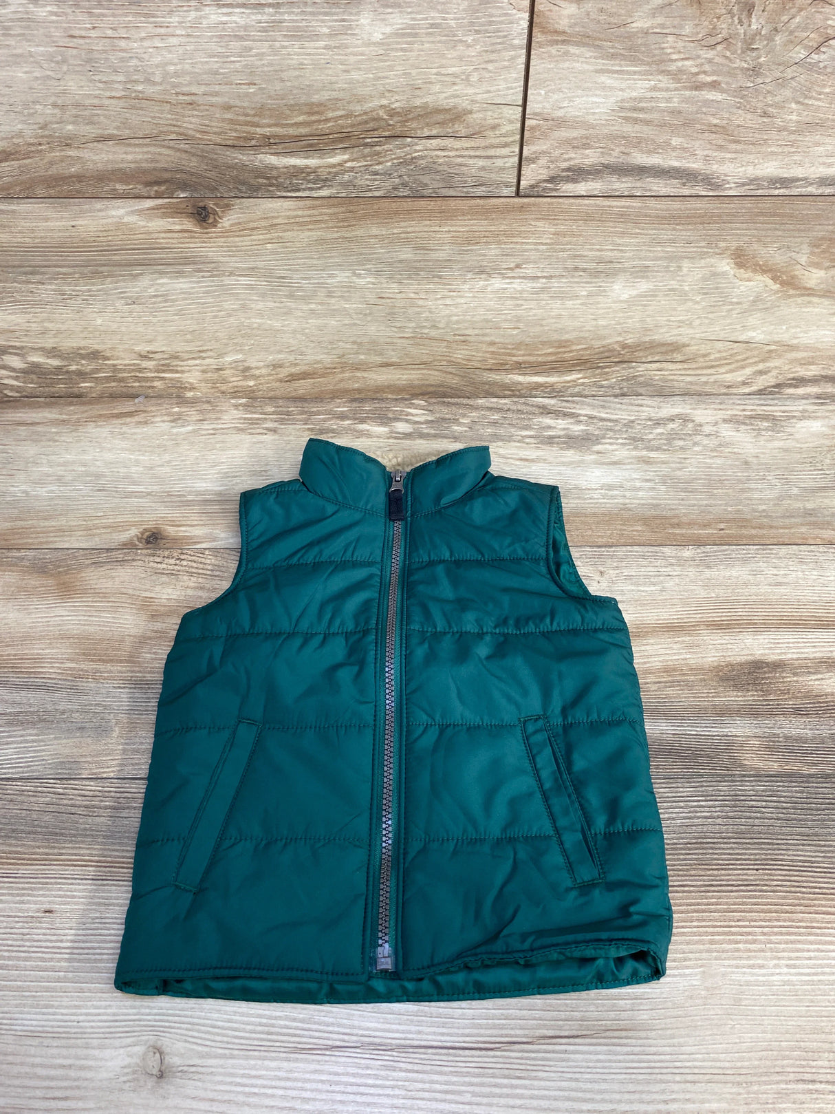 Carter's Full Zip Sherpa Lined Puffer Vest Green sz 2T