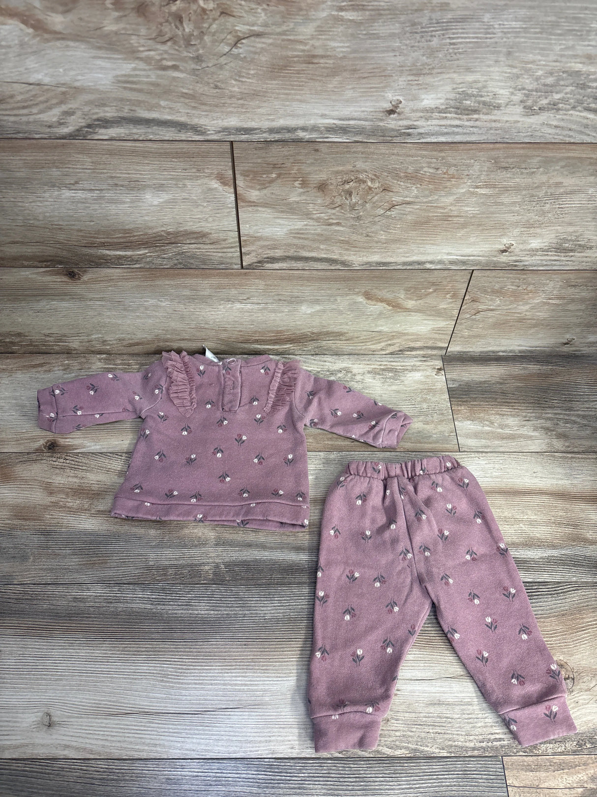 Nicole Miller 2pc Floral Sweatshirt & Joggers sz 6-9m