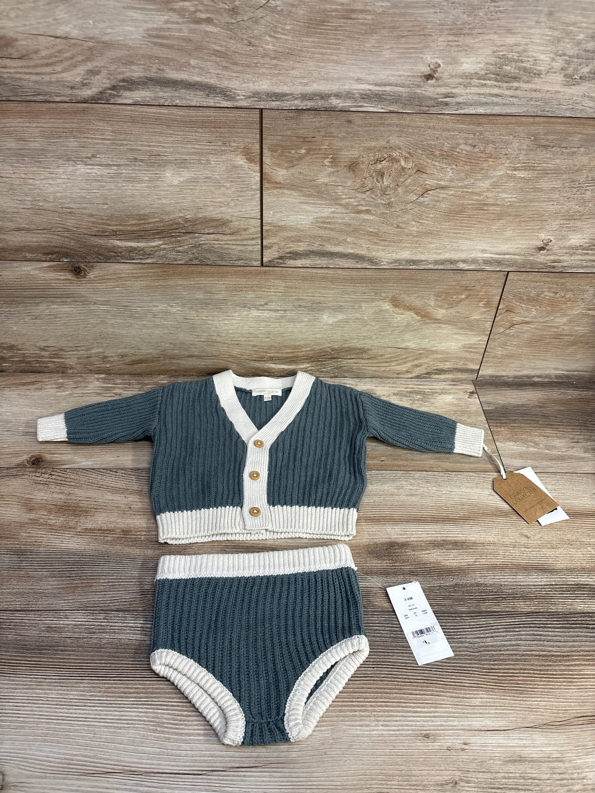 NEW Grayson Collective 2pc Knit Sweater & Bloomers Set Green sz 3-6m