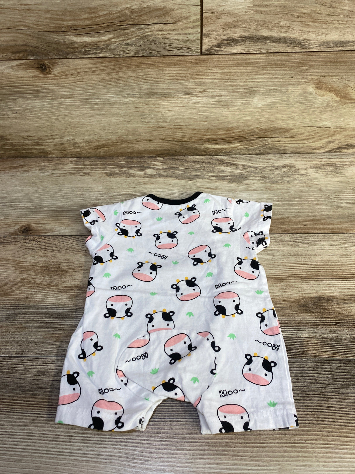 Cow Print Shortie Romper White sz 0-3m