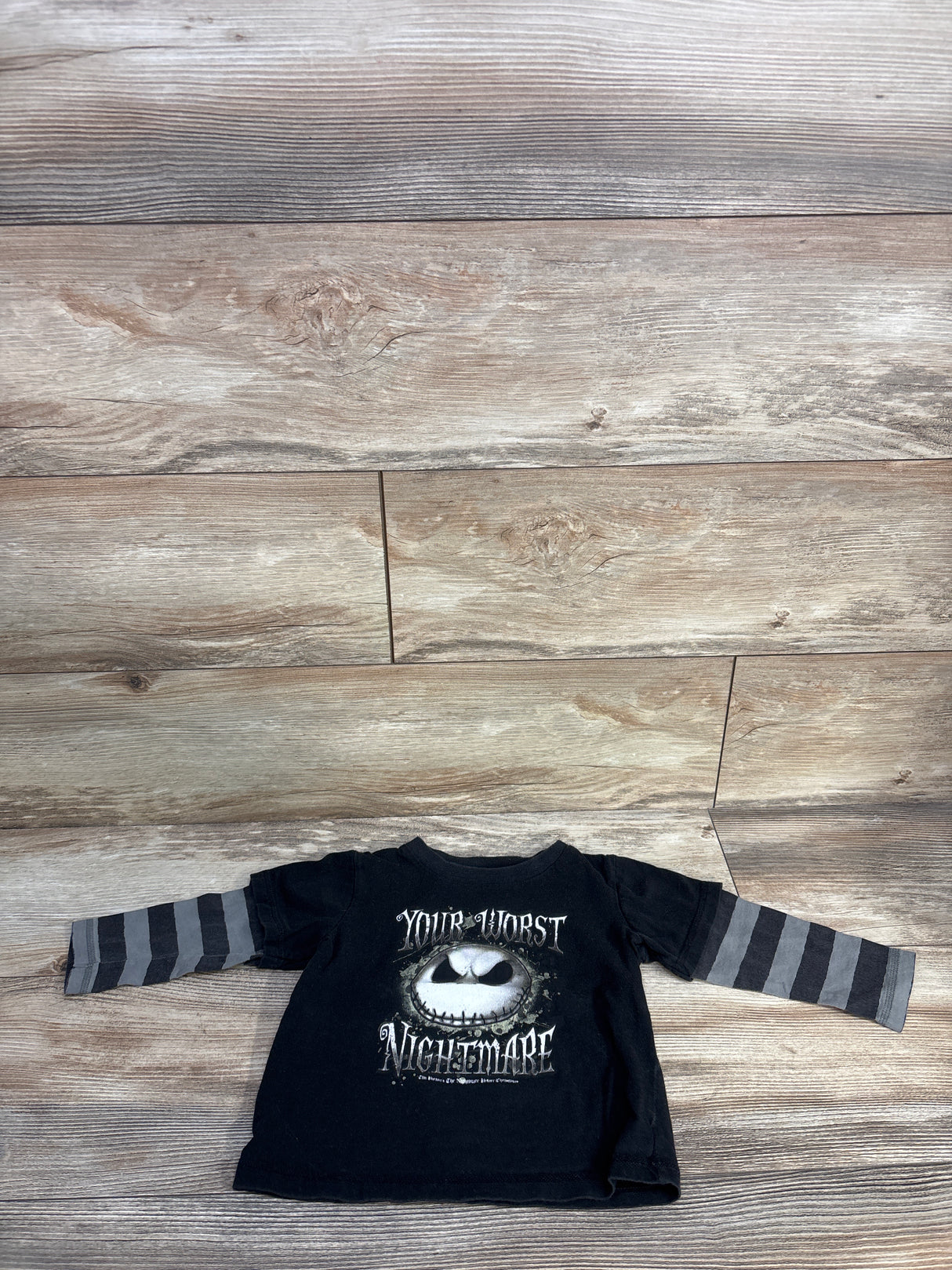Disneyland Nightmare Before Christmas Layered Sleeve Shirt Black sz 24m
