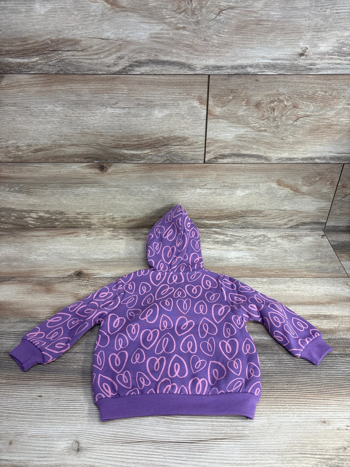NEW Okie Dokie Heart Print Full-Zip Hoodie Purple sz 9m