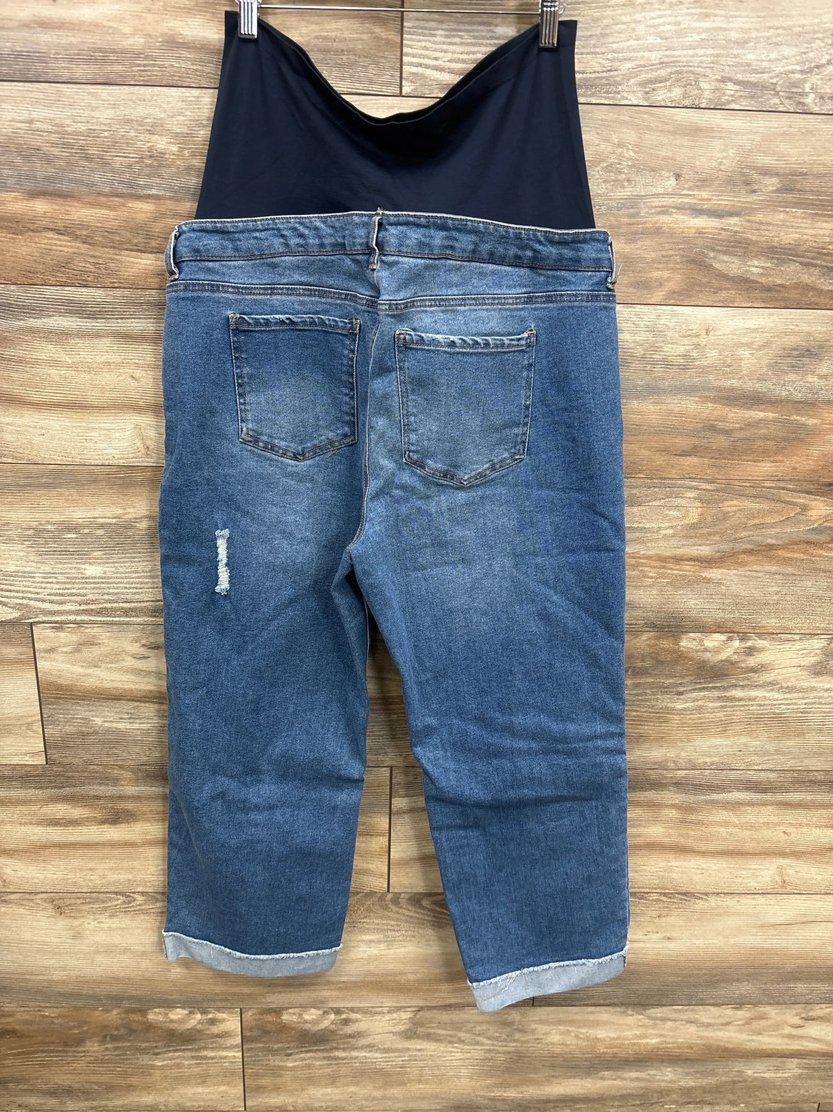 Time And Tru Maternity Full Panel Distressed Jeans Blue sz XXL