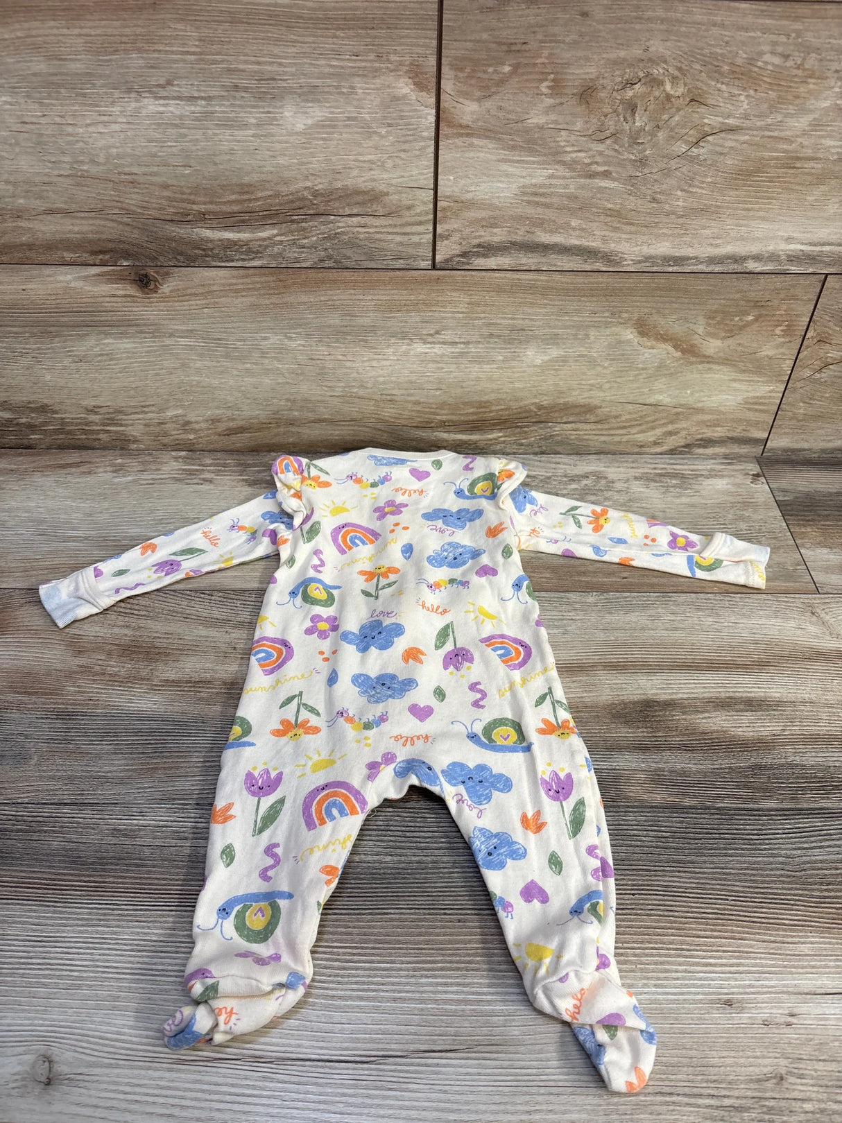 Old Navy Rainbow Ruffle Sleeper Beige sz 3-6m