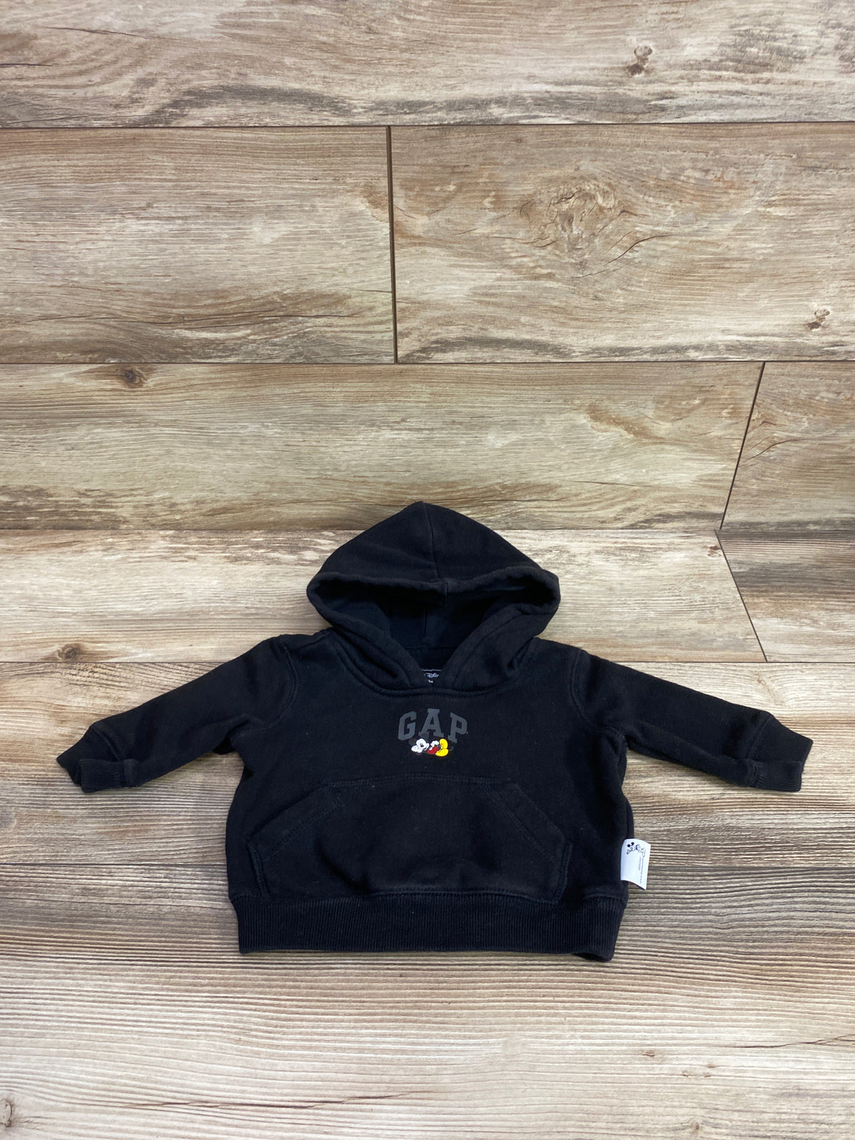 Baby Gap x Disney Mickey Mouse Pullover Hooded Sweatshirt Black sz 3-6m