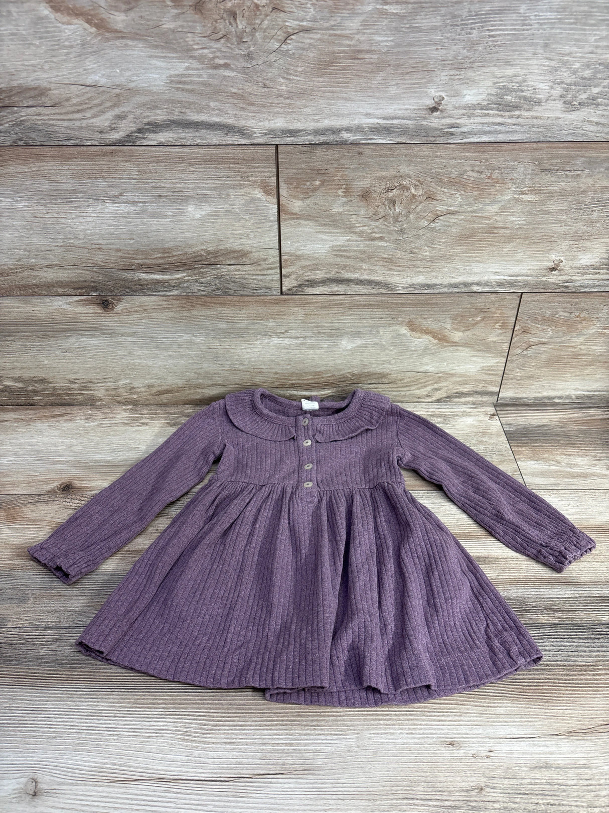 Kate Quinn Long Sleeve Ribbed Dress Mauve sz 2T