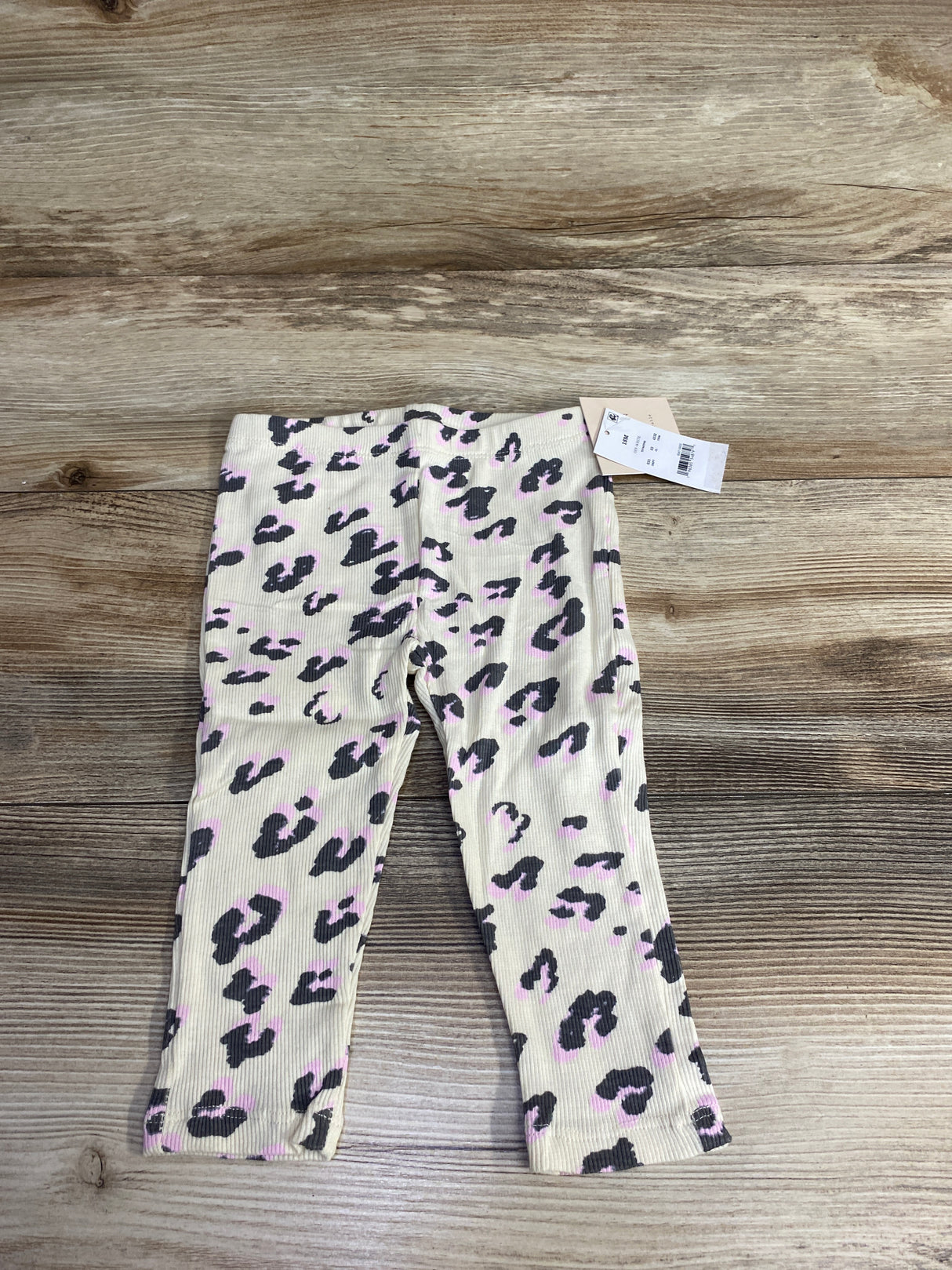 NEW Grayson Mini Leopard Print Ribbed Leggings Cream sz 18m