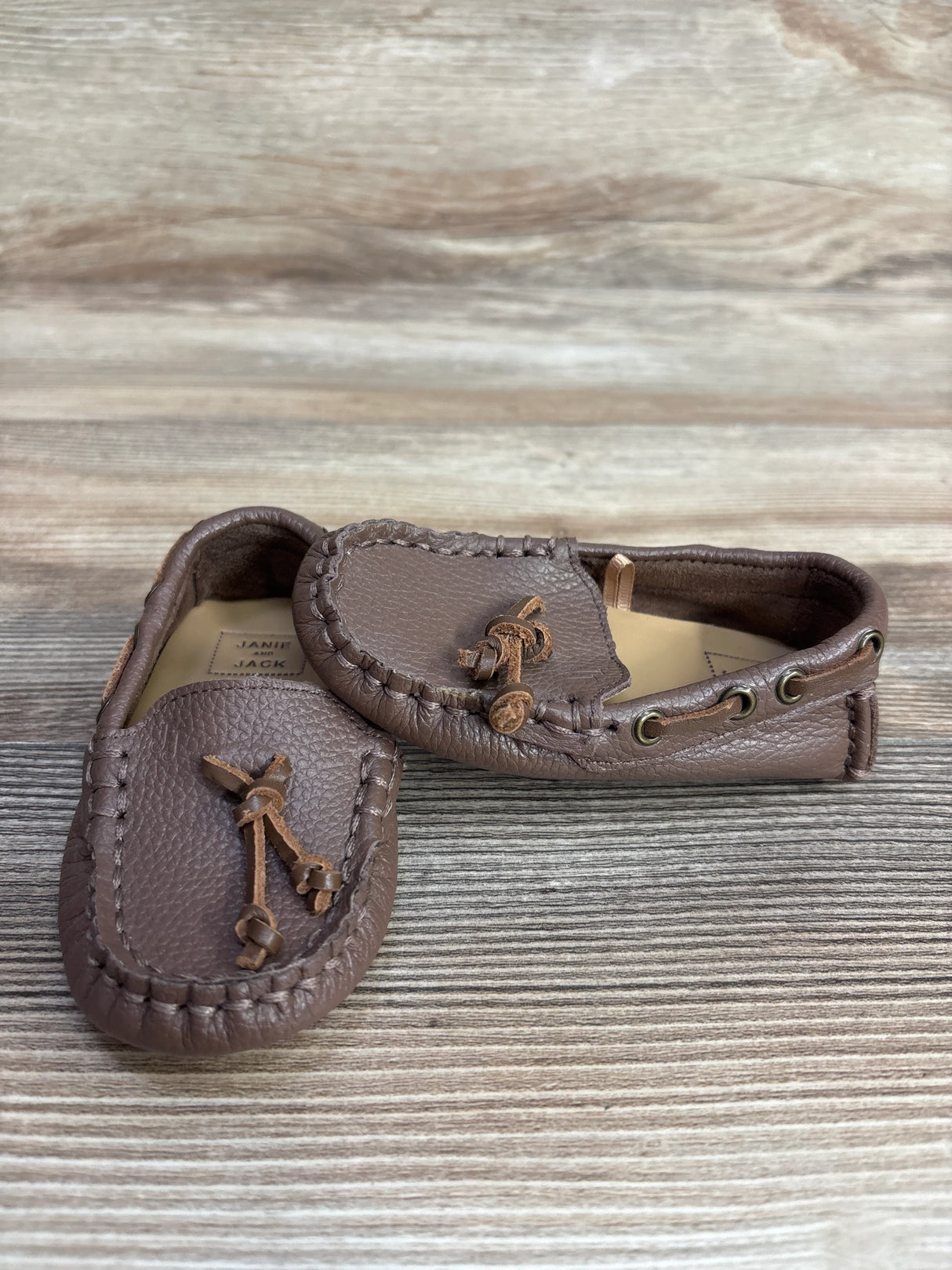 Janie & Jack Leather Driving Shoe Brown sz 5c