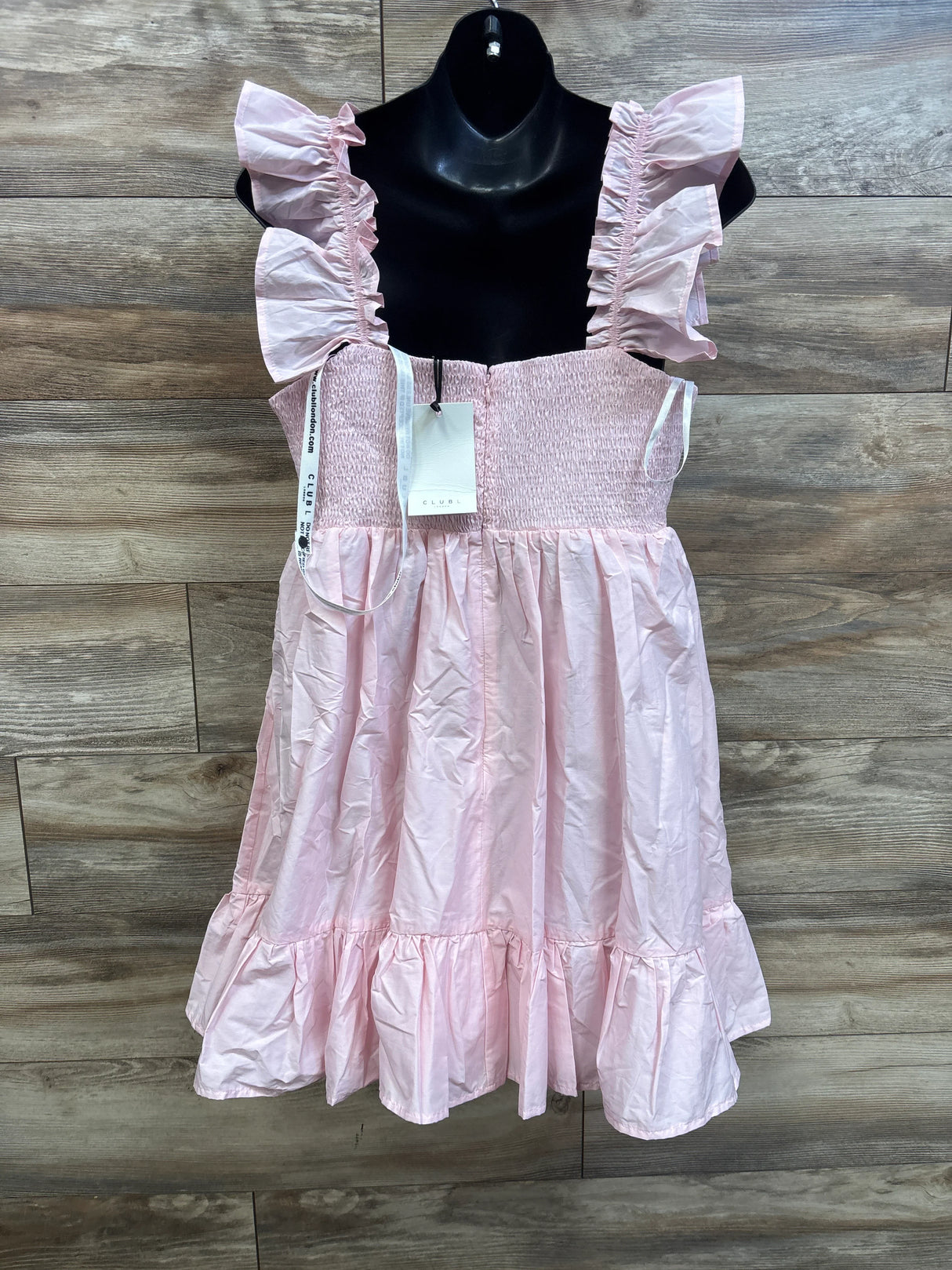 NEW Club L London Dolly Daze Ruffle Sleeve Babydoll Maternity Mini Dress Pink sz Large
