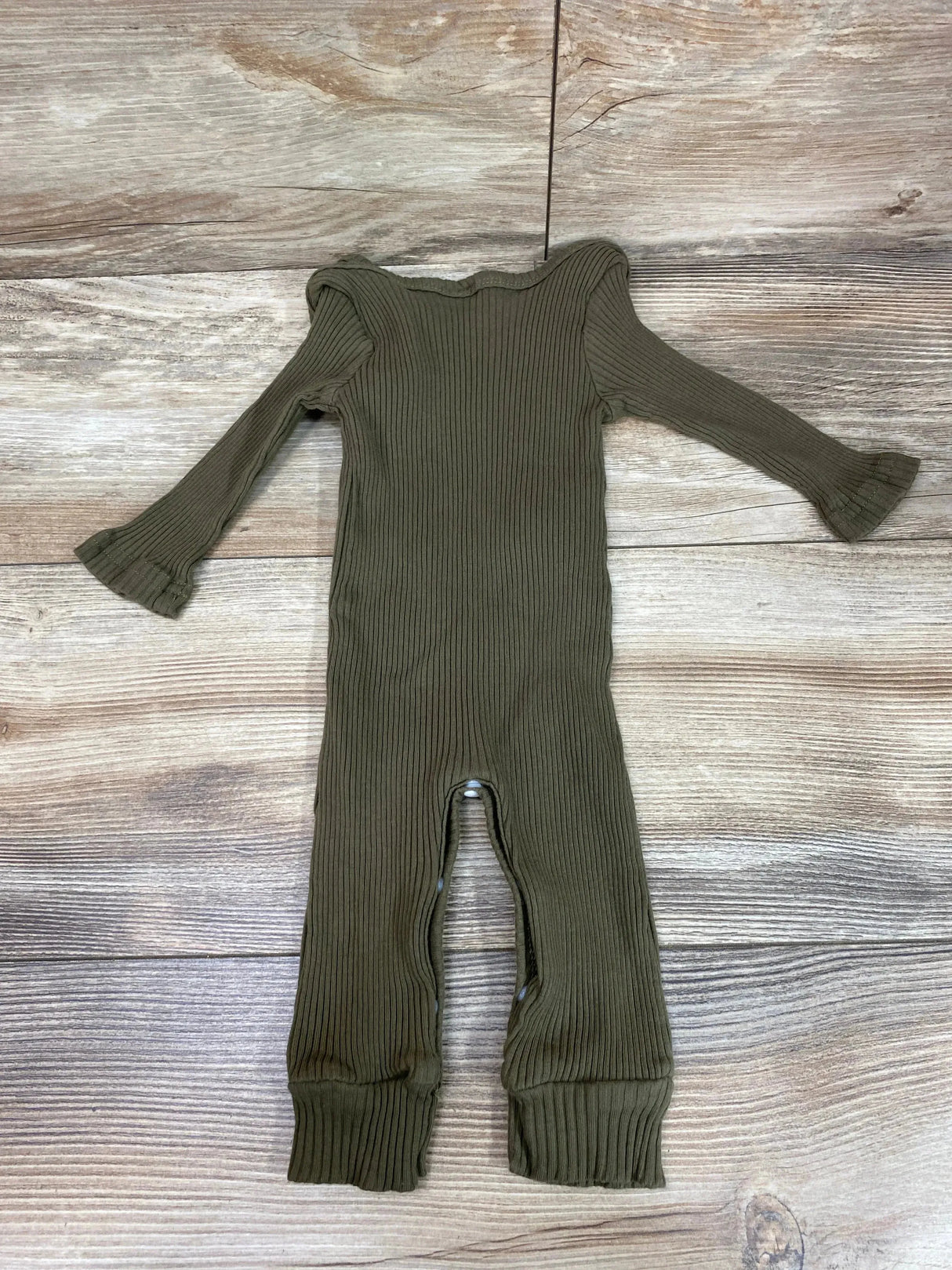 Hi I'm New Here Ribbed Coverall Green sz 0-3m - Me n Mommy To Be