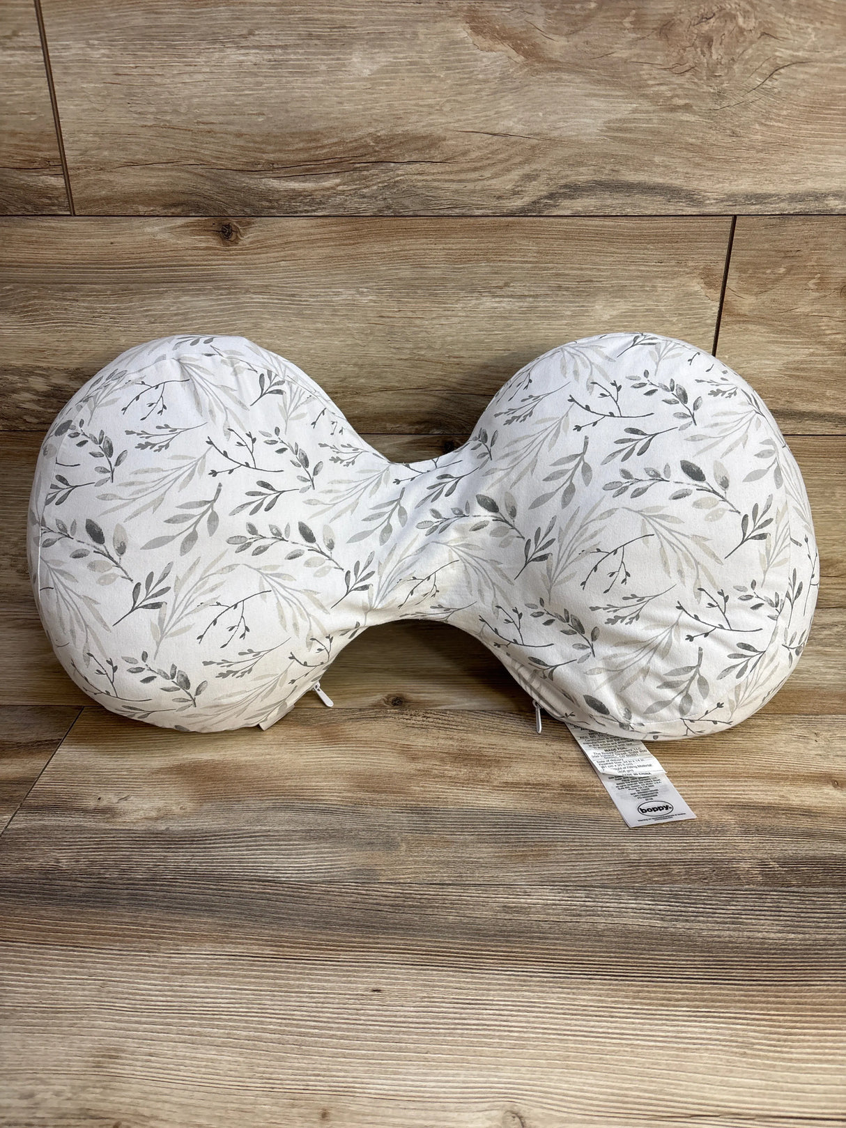 Boppy Side Sleeper Pregnancy Pillow - Gray Falling Leaves - Me n Mommy To Be