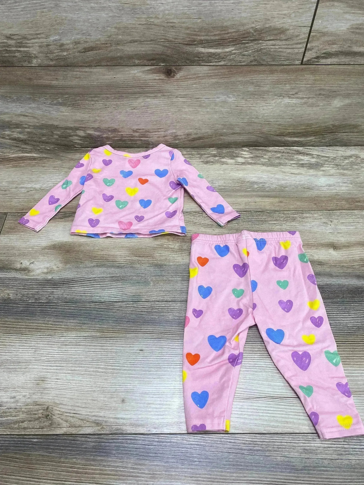 Cozy Cub 2pc Heart Print Pajama Set Pink sz 3-6m - Me n Mommy To Be
