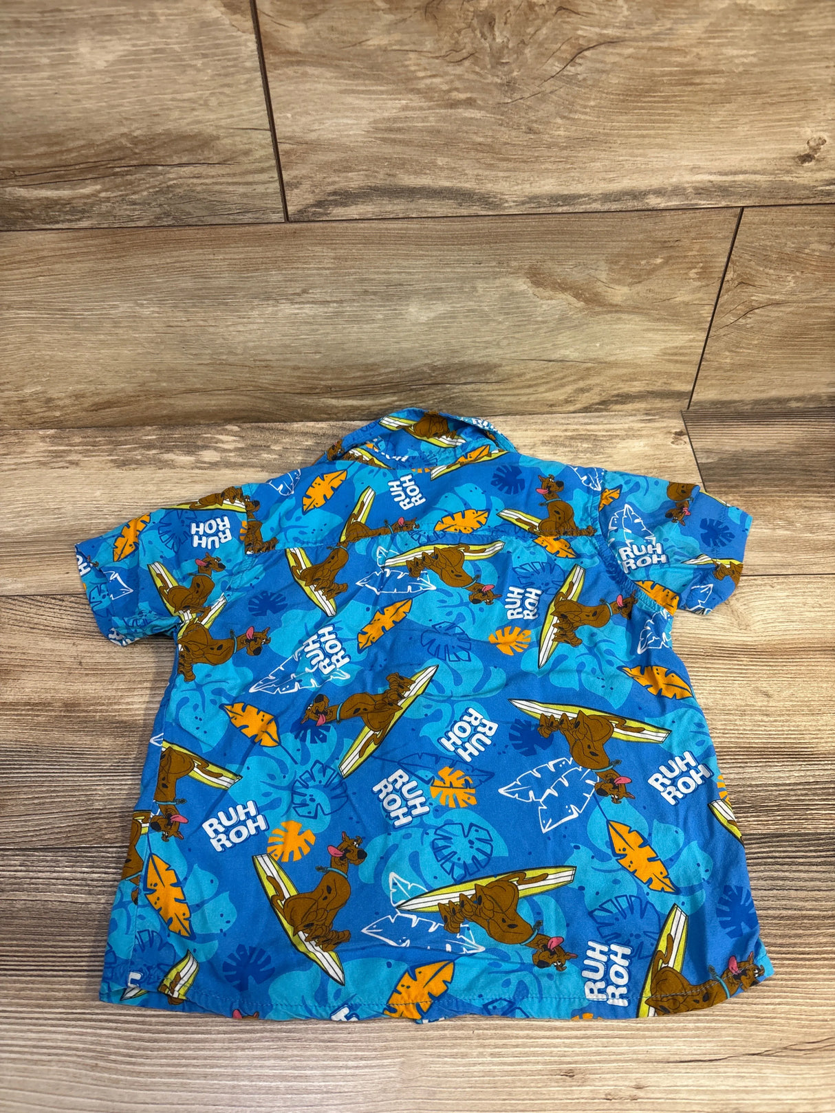 Scooby Doo Viscose Button-Up Shirt Blue sz 5/6T