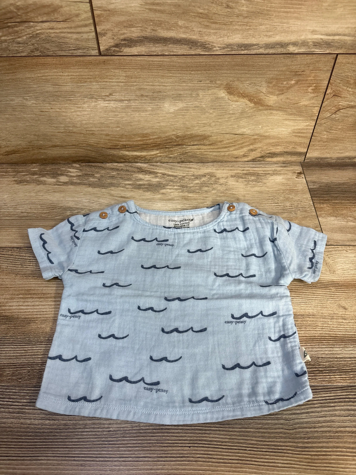Easy Peasy Gauze Shirt Blue sz 12m