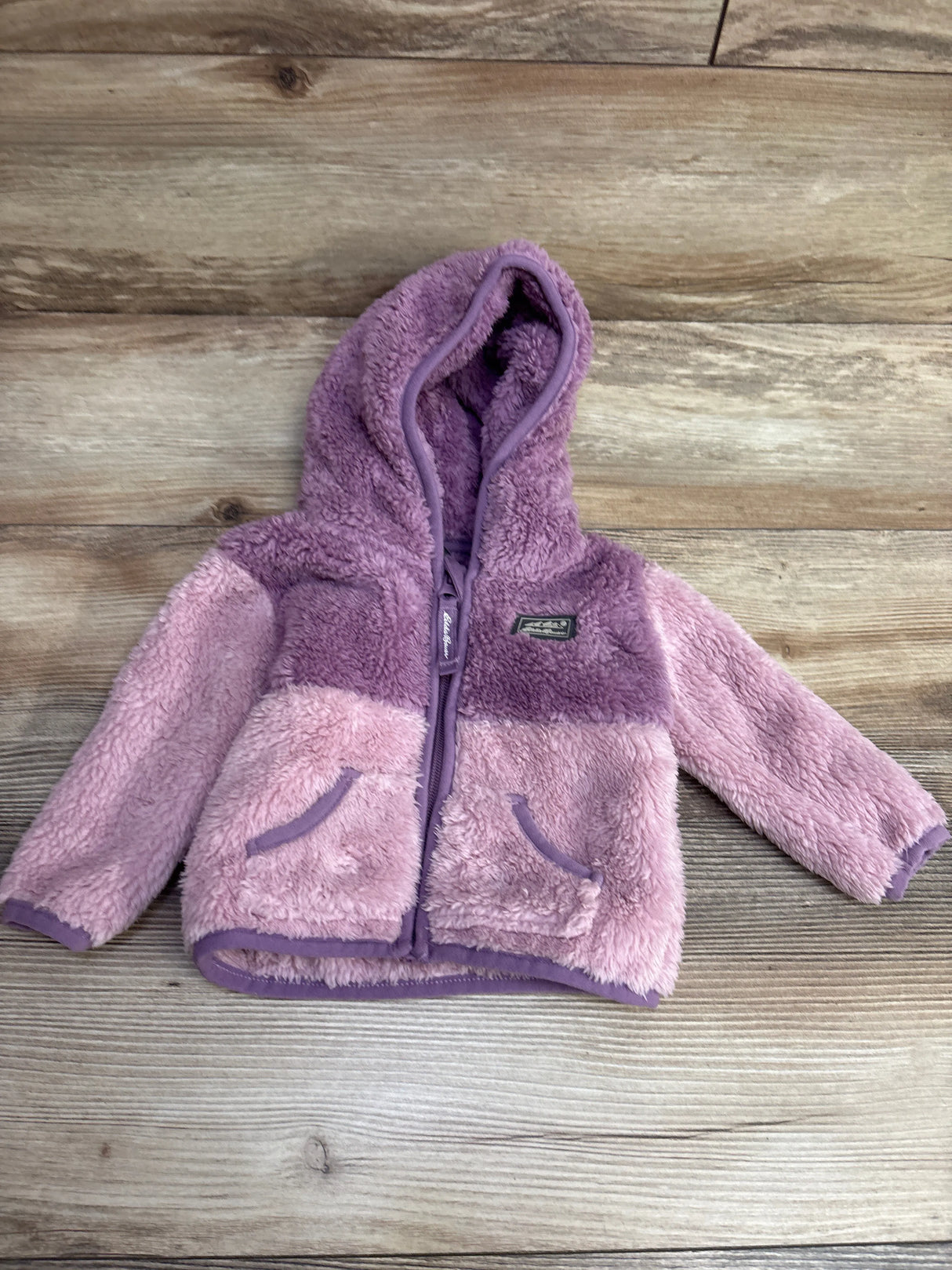 Eddie Bauer Plush Full Zip Hoodie Mauve sz 0-3m