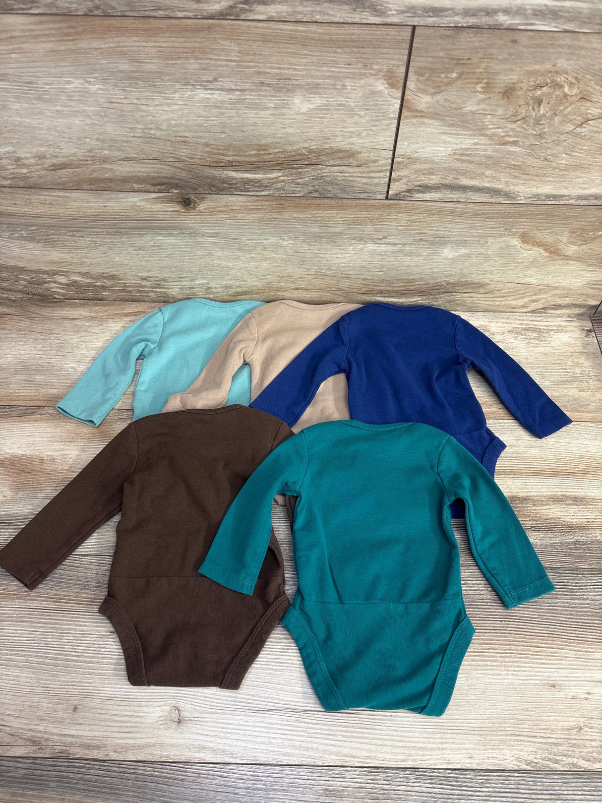 Hanes 5pk Bodysuit Set Light Blue sz 0-6m