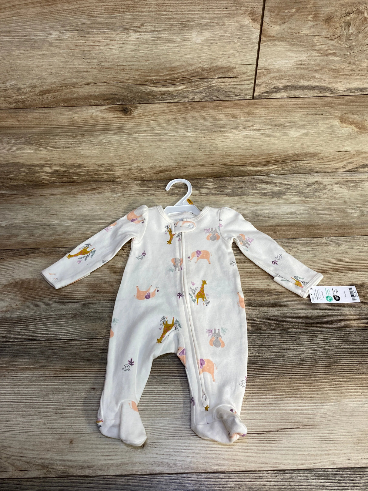 NEW Carter's Animal Print Sleeper White sz Newborn