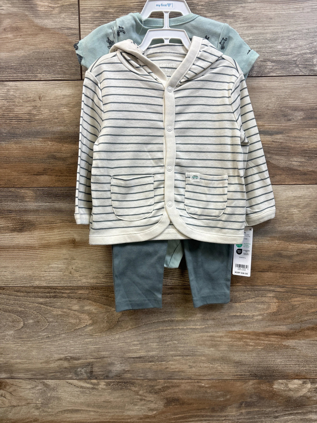 NEW Carter's 3pc Jacket, Bodysuit, & Pants Set Blue sz 9m