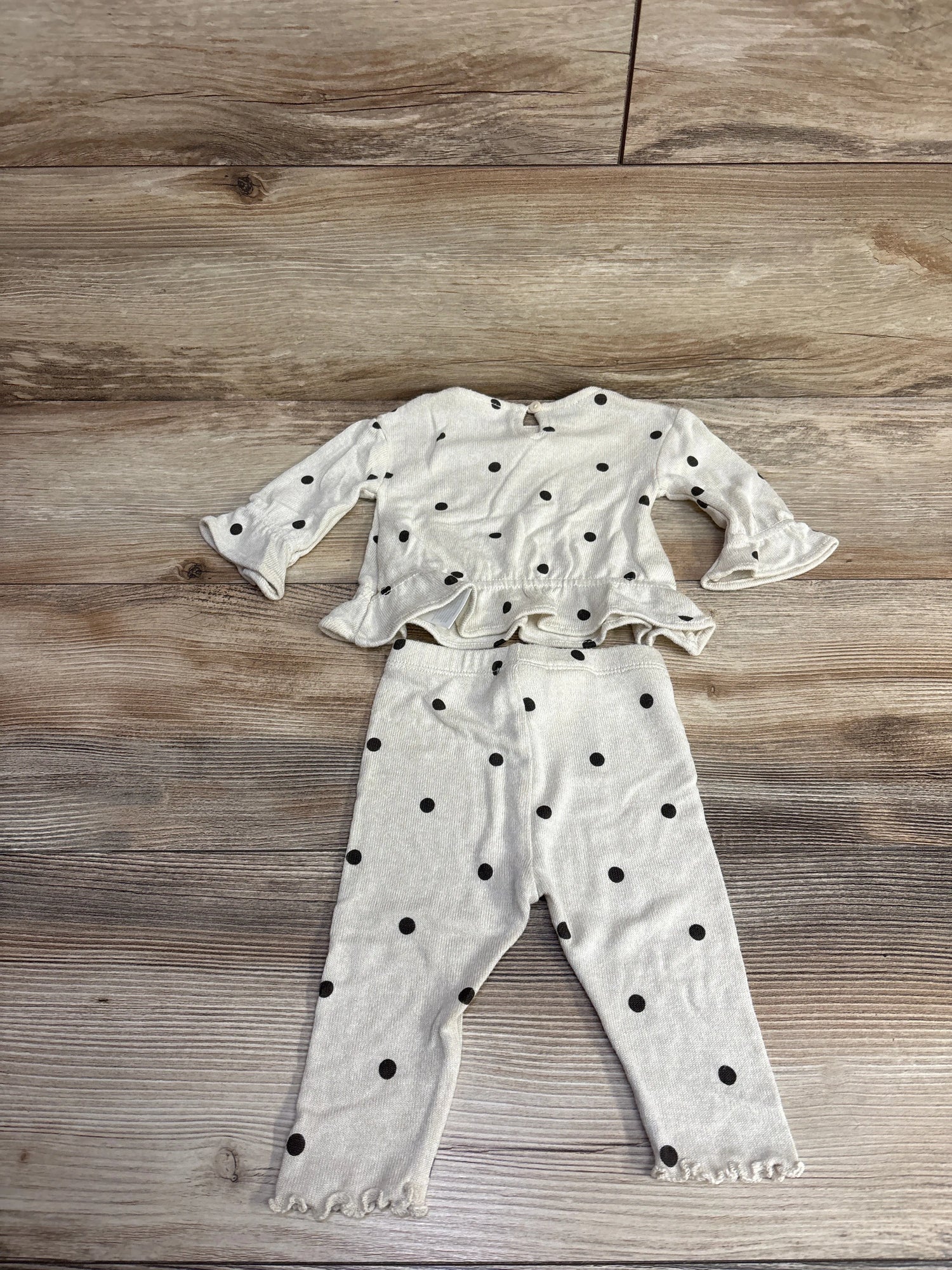 Baby Gap 2pc Polka Dot Shirt & Bottoms Set Cream sz 0-3m